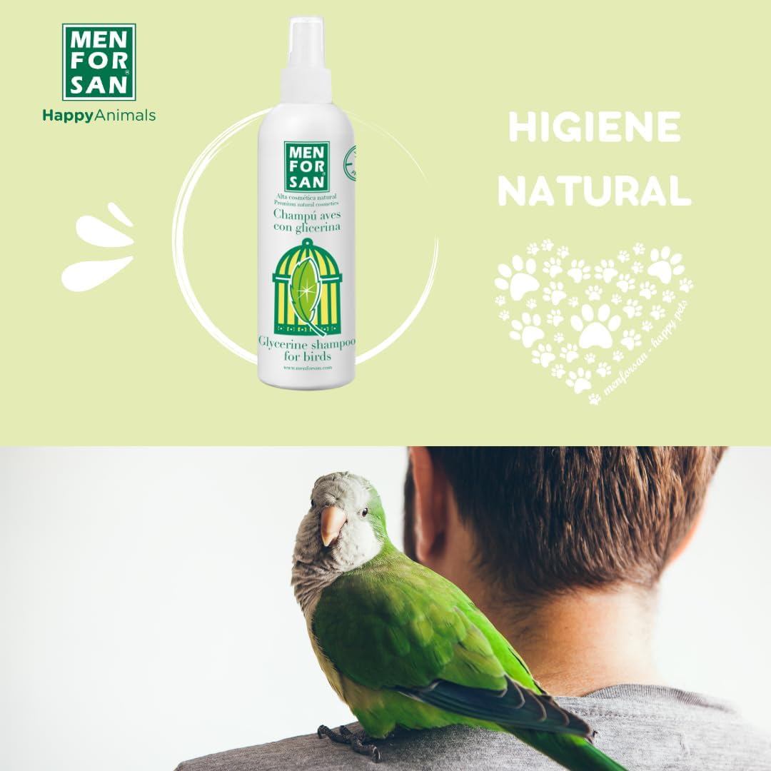 Detalle 2 de Shampooing Men for San Glycérine Oiseaux (125 ml) – spray idratante per piumaggio dei uccelli