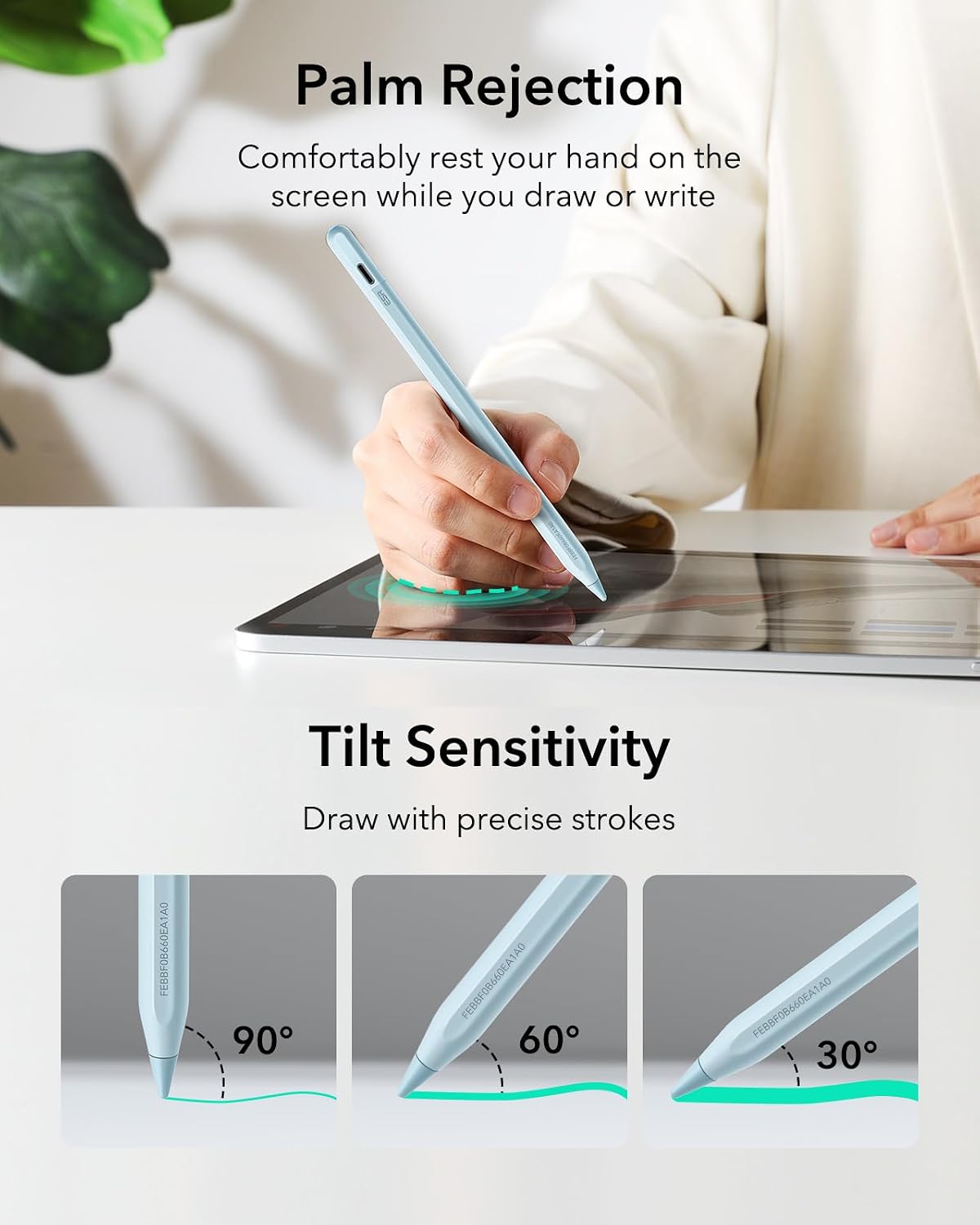 Thumbnail 6 de ESR Geo Digital iPad Pencil – Find My compatible, with handy shortcuts and tilt sensitivity