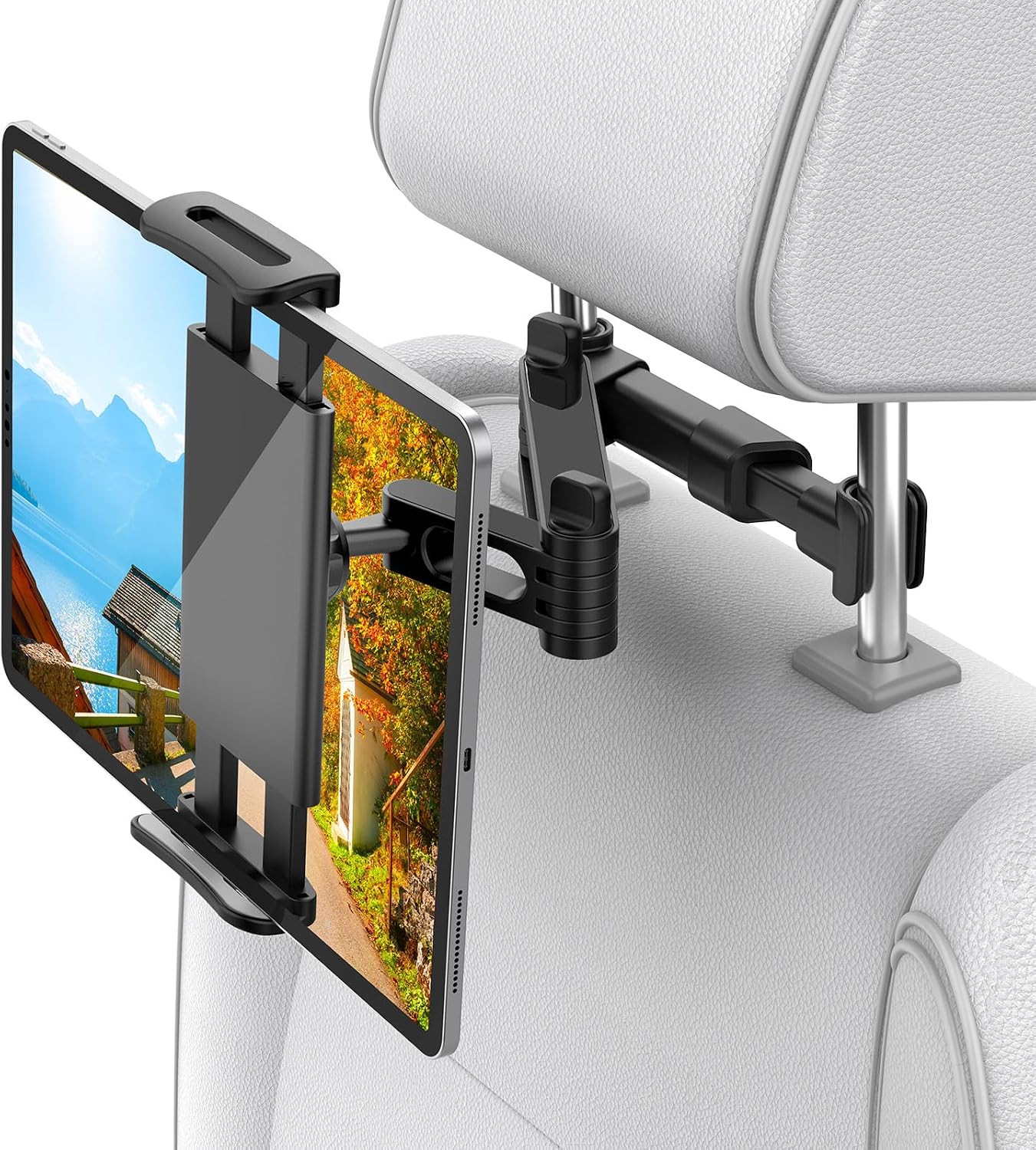 Detalle de Shawe Verstellbare Tablet-Halterung Auto – Universal KFZ-Kopfstützenhalterung für 4,7–10,5 Zoll Tablets und Smartphones