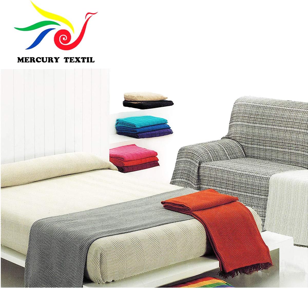 Thumbnail 4 de MERCURY TEXTIL Colcha Multiusos Sofa Camel
