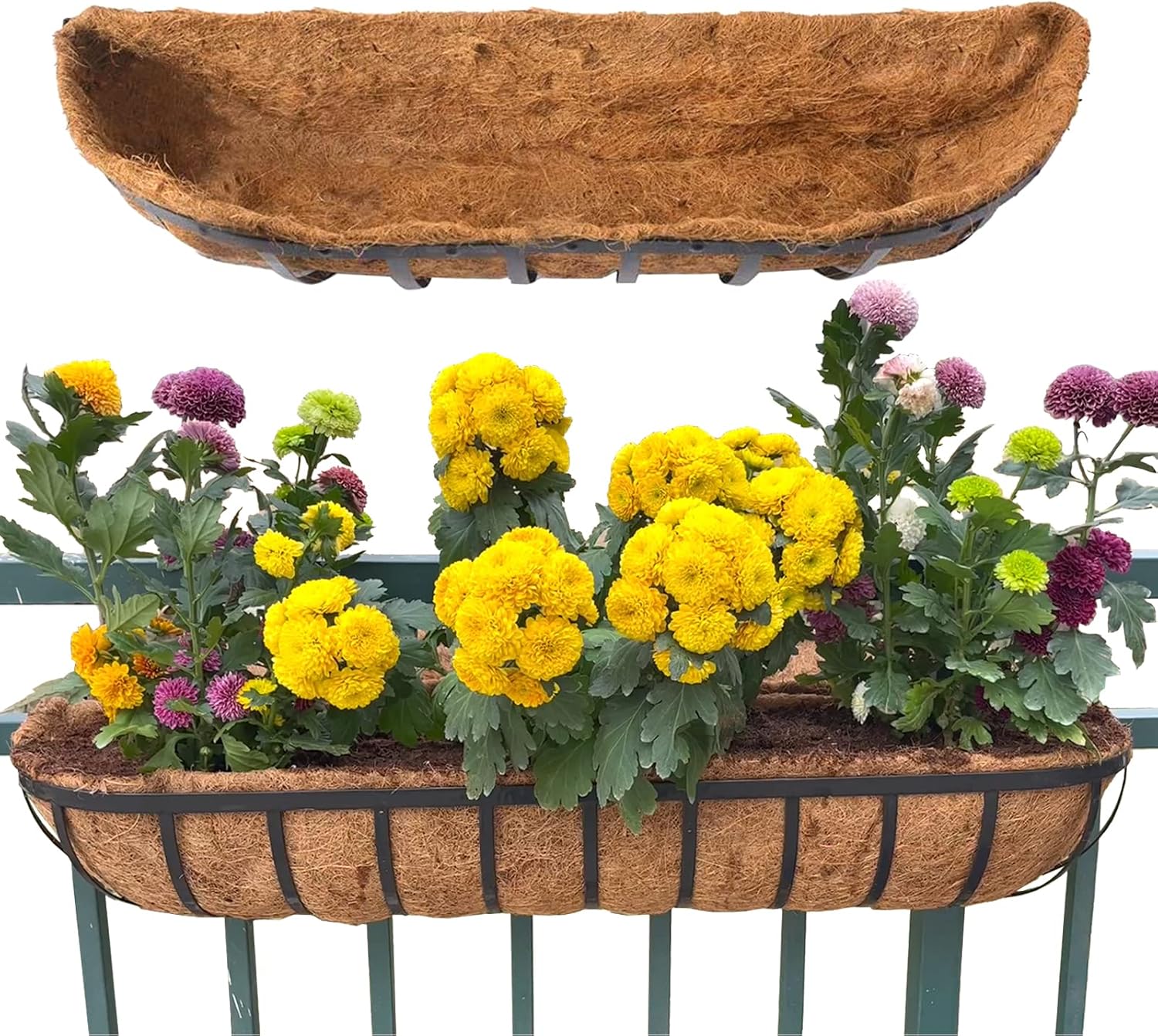 Thumbnail 2 de YUNSTK 2 Pcs Coco Liner Trough – 24 Inch Wall Mounted Planter Liners