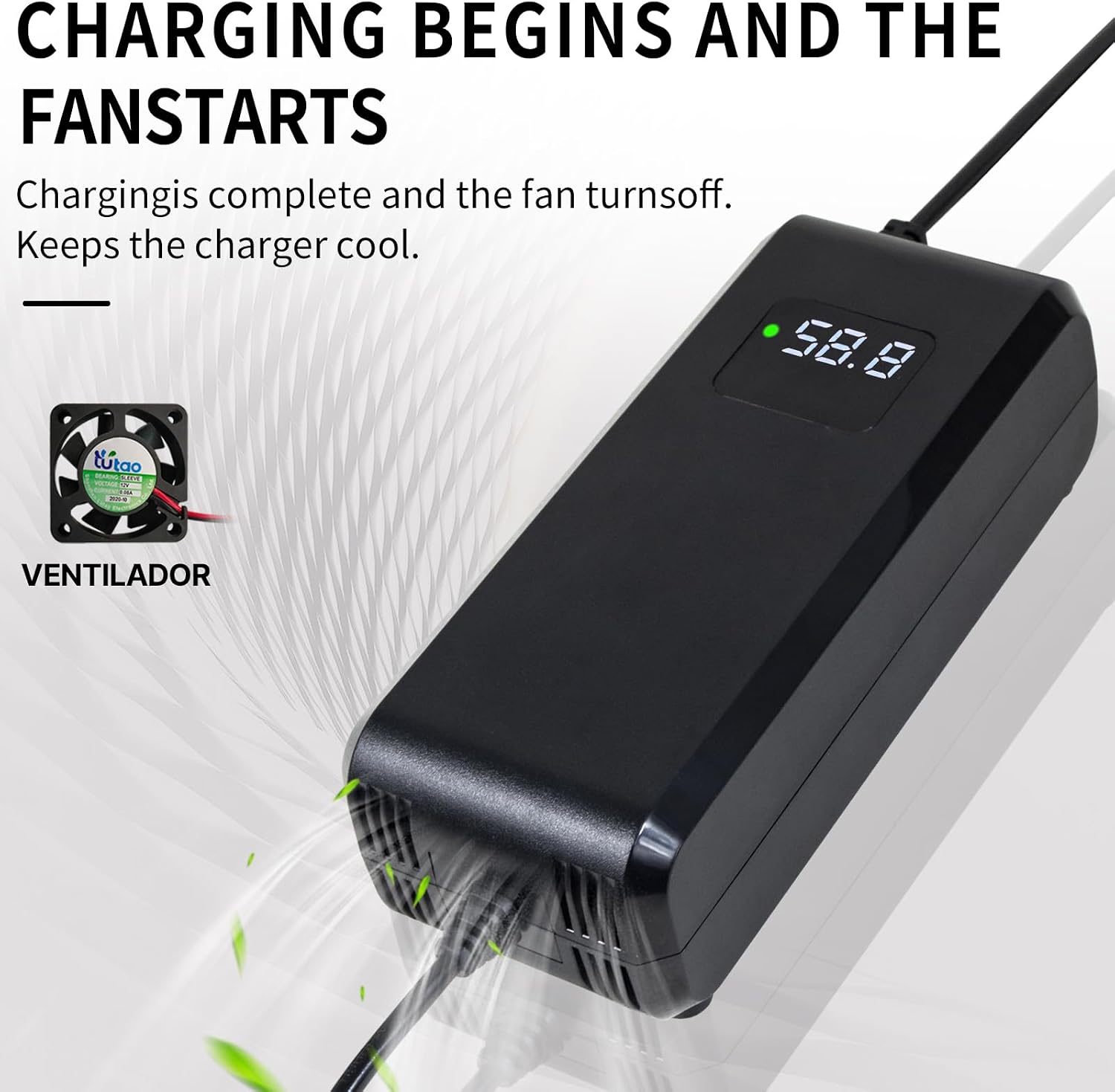 Detalle de 58.8V 4A battery charger for 52V lithium