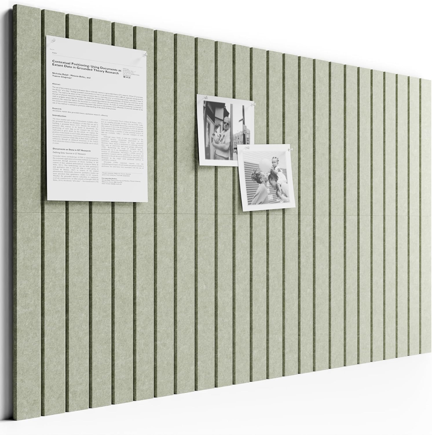 Bumusty Large felt bulletin board tile set (36 x 24") with pushpins and adhesive tabs