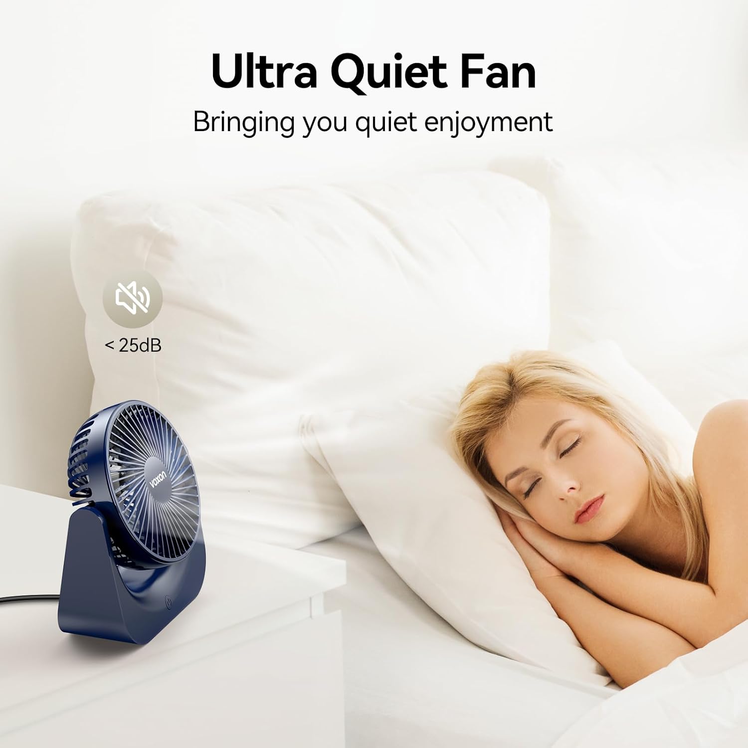 Thumbnail 3 de VOXON USB Desk Fan (Small Table Fan) with 5 Speeds and 90° Vertical Rotation