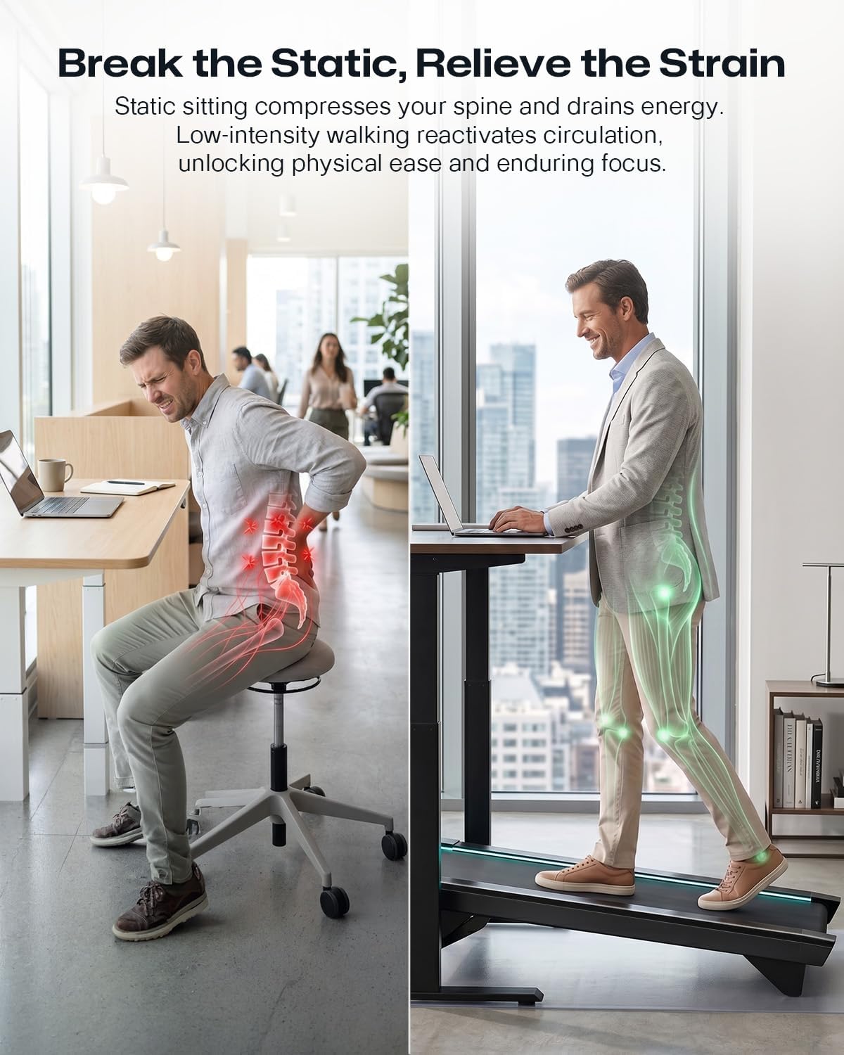Detalle 2 de UREVO URTM051 CyberPad Walking Pad with 14% Auto Incline and Smart App