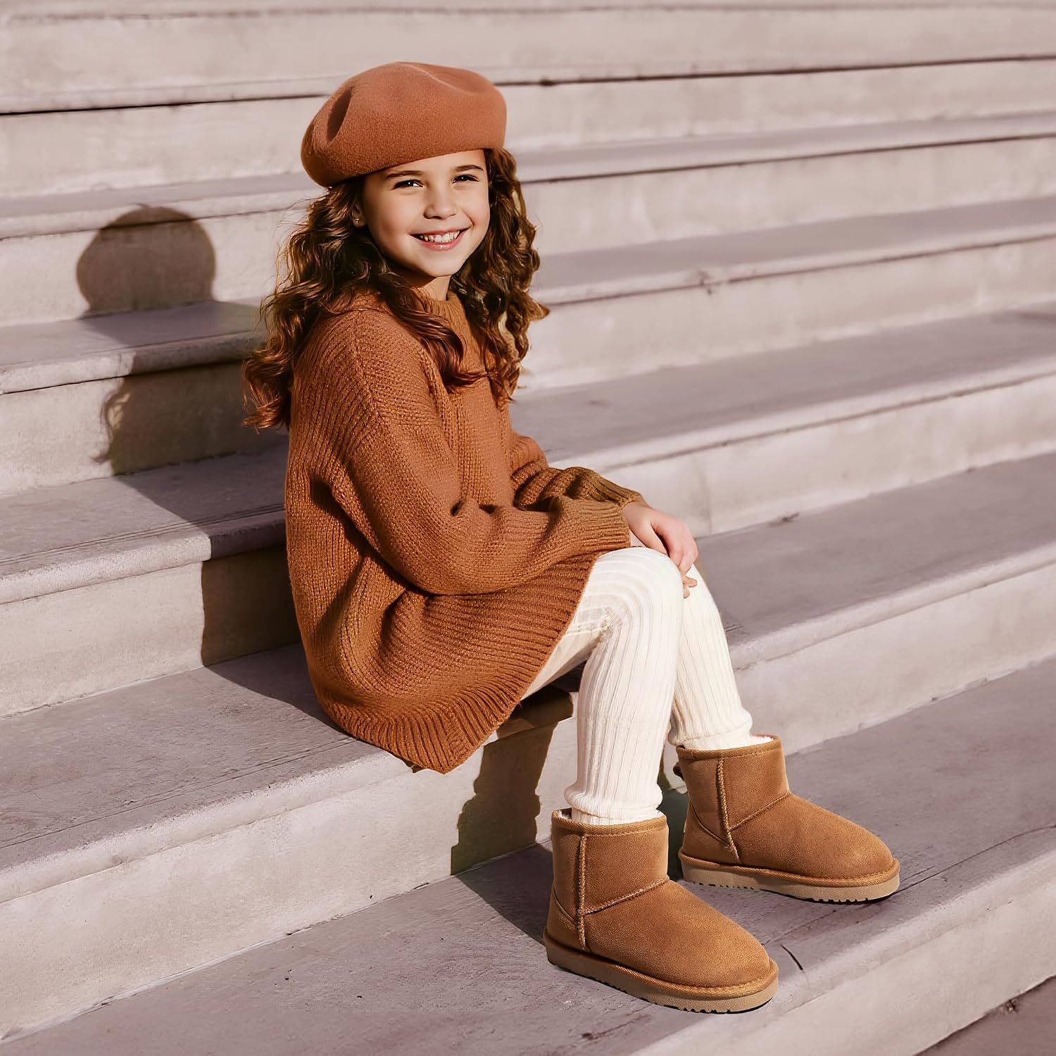 Detalle de DREAM PAIRS Girls' Winter Boots with Faux Fur