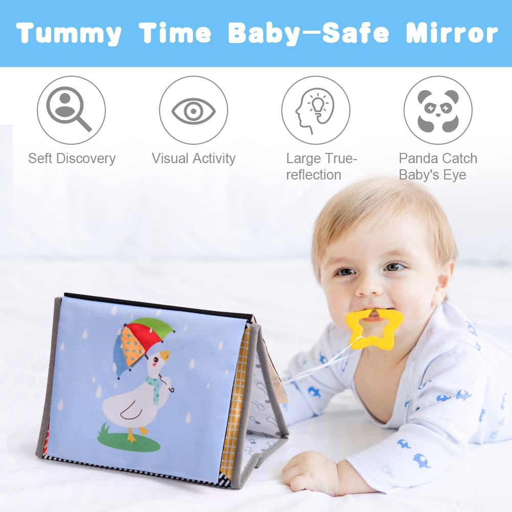 Detalle 2 de Aolso Baby Spiegel mit Knisterbuch – Faltbares Spielzeug für 0–12 Monate