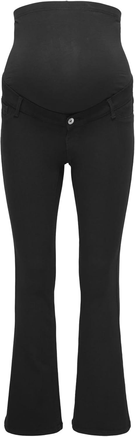 Detalle de Only Maternity Olmrain Life Reg Push Up Flared Noos – Black Denim, Größe L, W x 32L