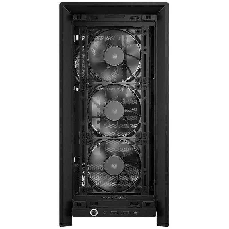 Detalle 2 de Corsair FRAME 4000D Wood RS: chasis modular con panel de nogal y 4 ventiladores PWM