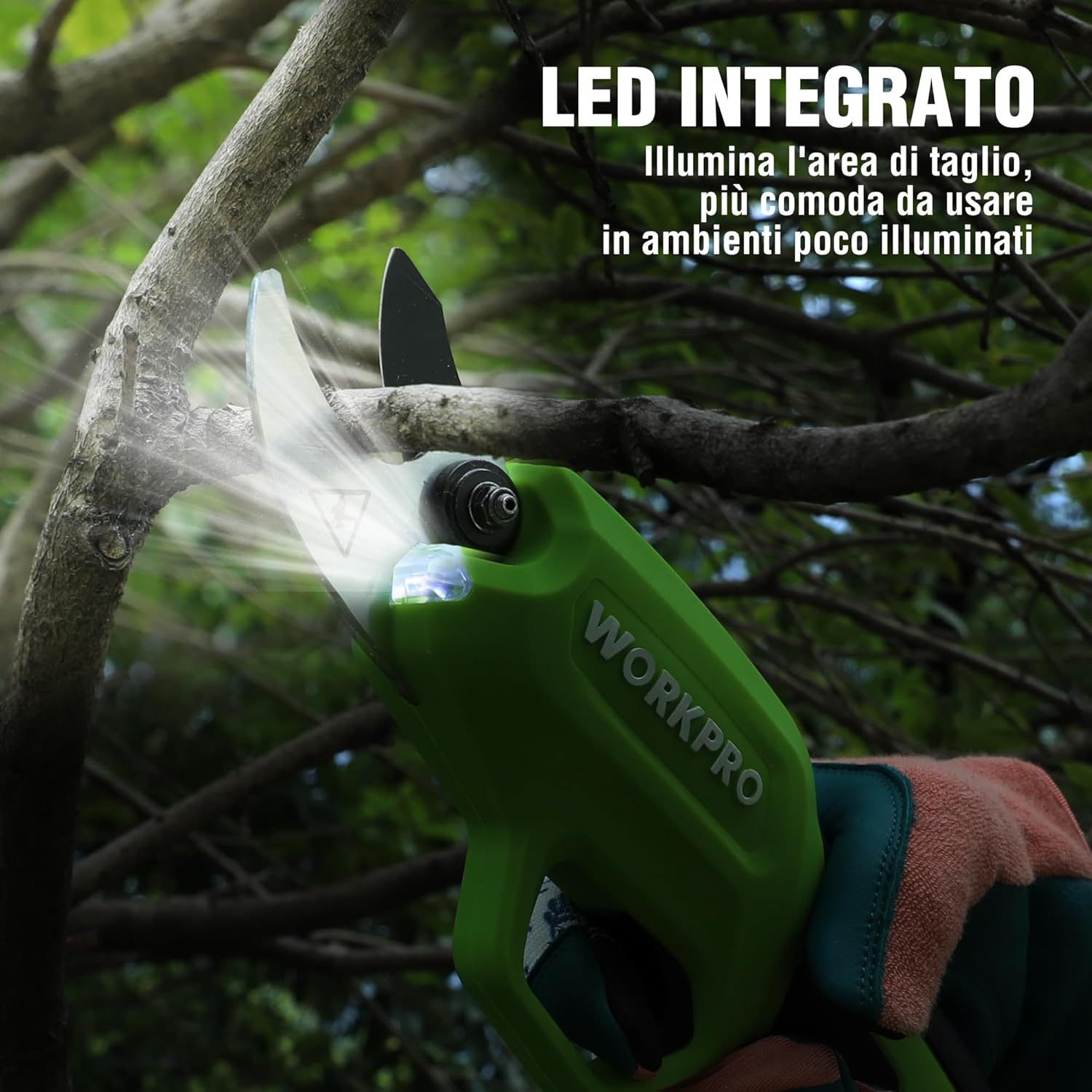 Thumbnail 5 de WORKPRO Forbici potatura elettriche 7,2V, taglio 19mm ✂