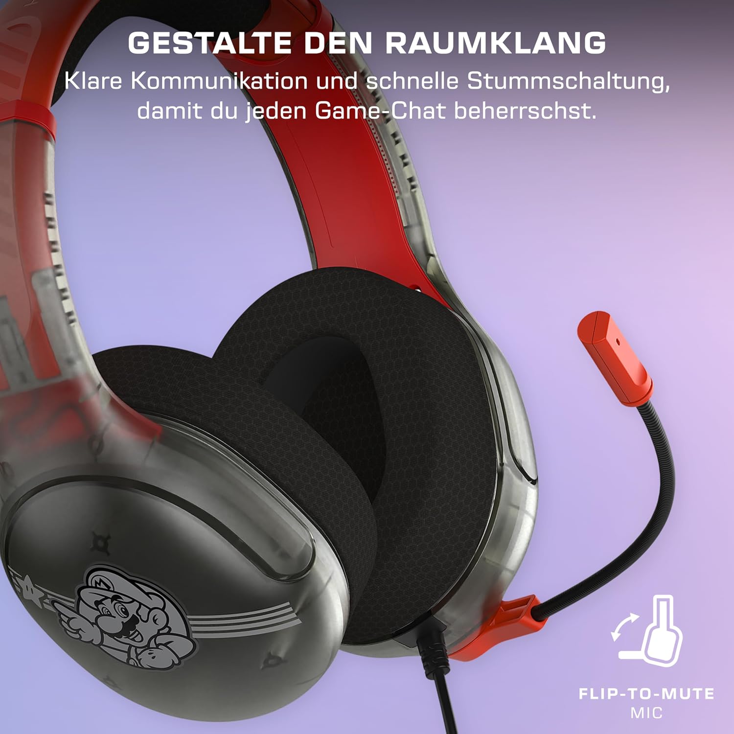 Detalle 2 de Airlite Fit Kabelgebundenes Gaming-Headset – Offiziell lizenziert für Nintendo Switch, leicht und robust