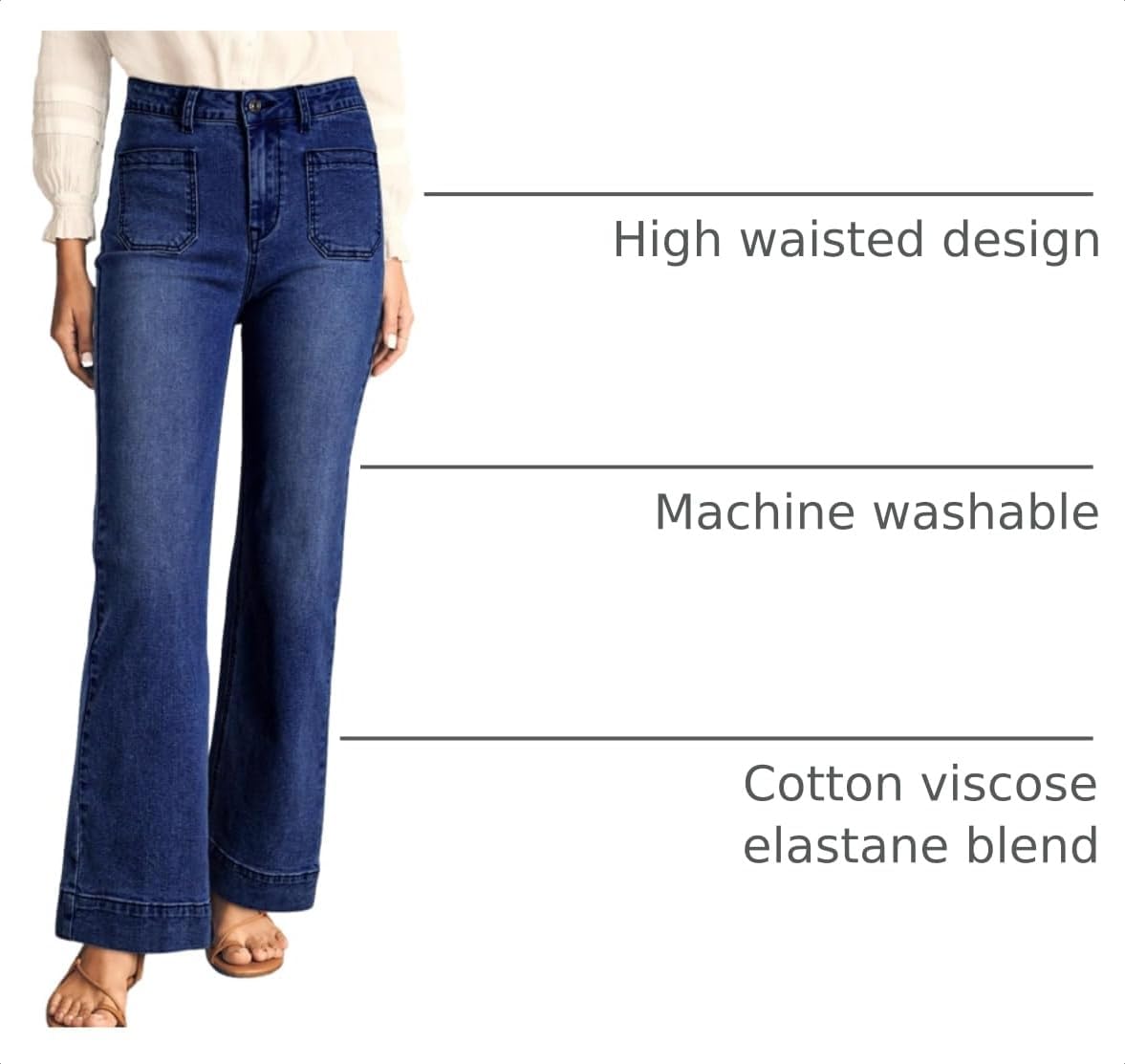 Detalle de Astylish Women's Jeans Cotton-Blend Denim