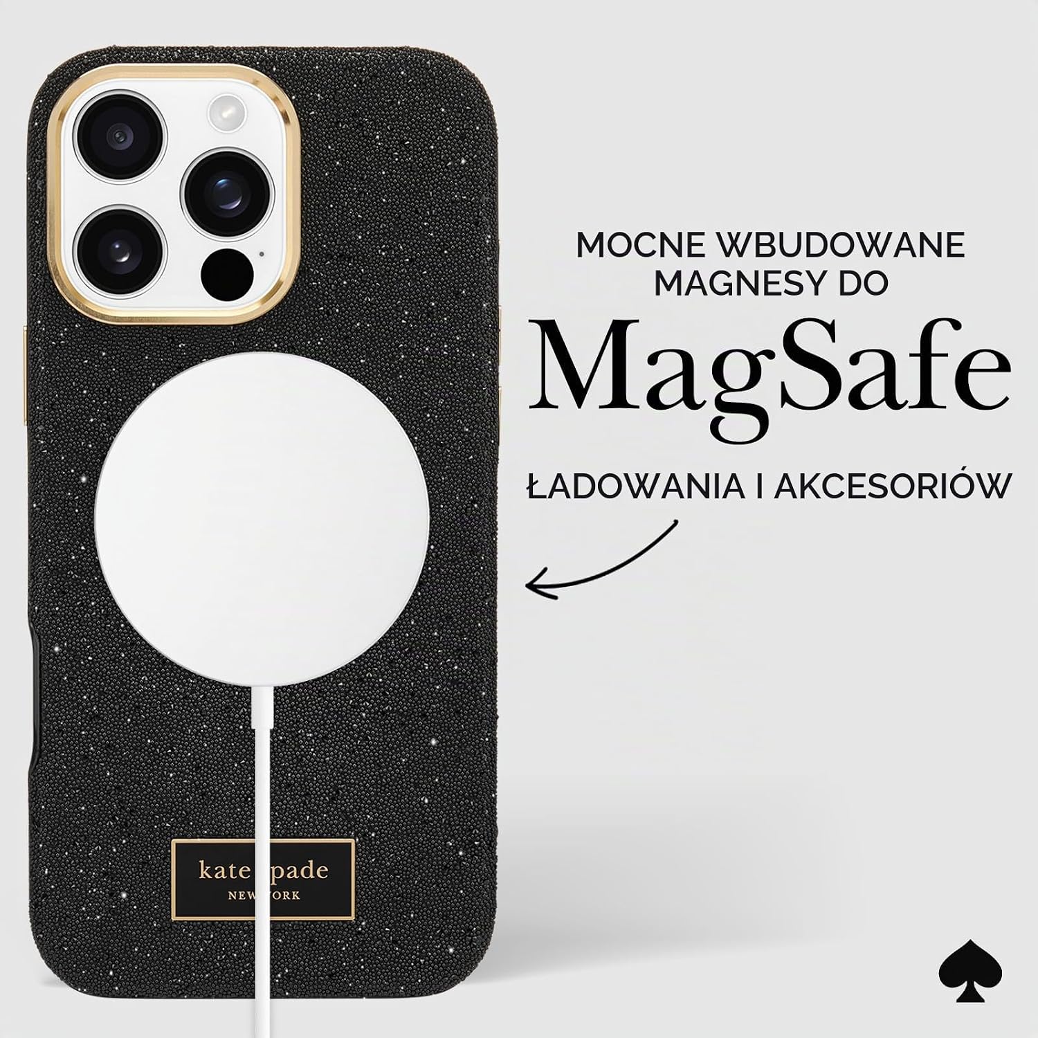 Detalle 2 de Kate Spade New York Crystal Pave Nightfall – etui MagSafe do iPhone’a 16 Pro Max