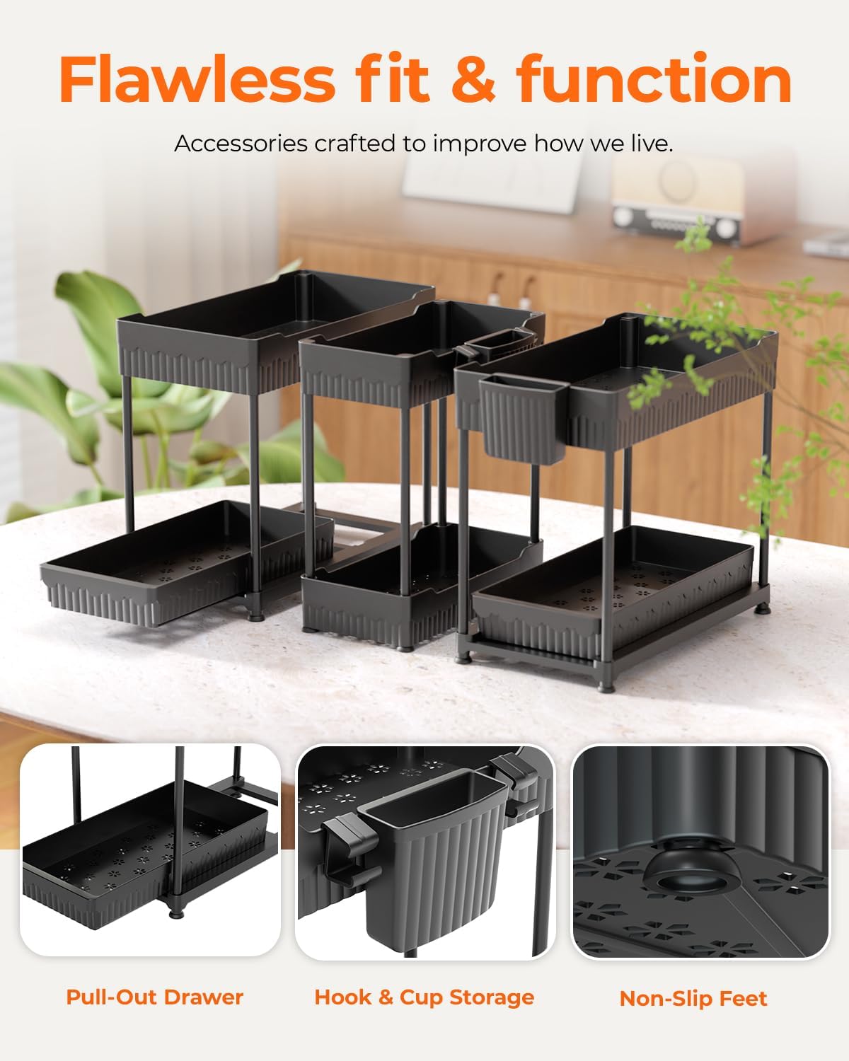 Thumbnail 5 de Sevenblue 3-Pack Under Sink Organizers, 12.8 Inch