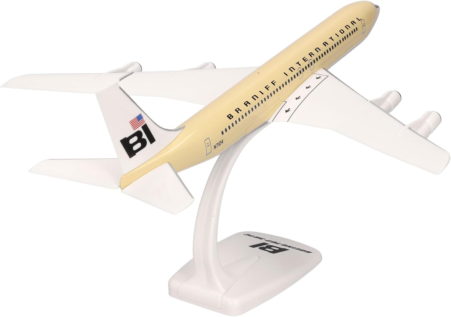 Detalle de Herpa Boeing 707-320 Braniff International – model samolotu SnapFit 1:144