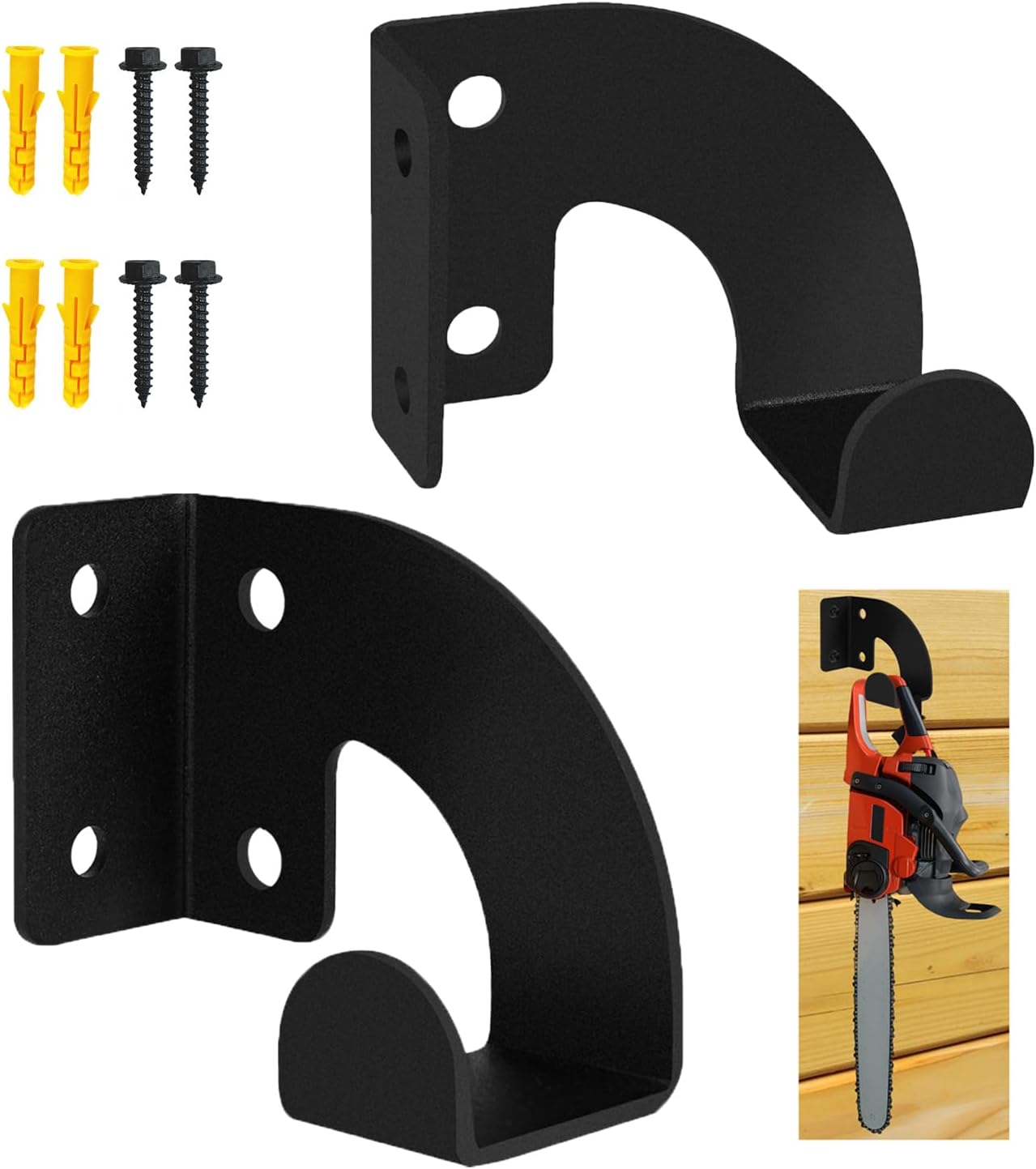 VANROUG 2 Pcs Chainsaw Hanger – Heavy Duty Wall Mount Holder