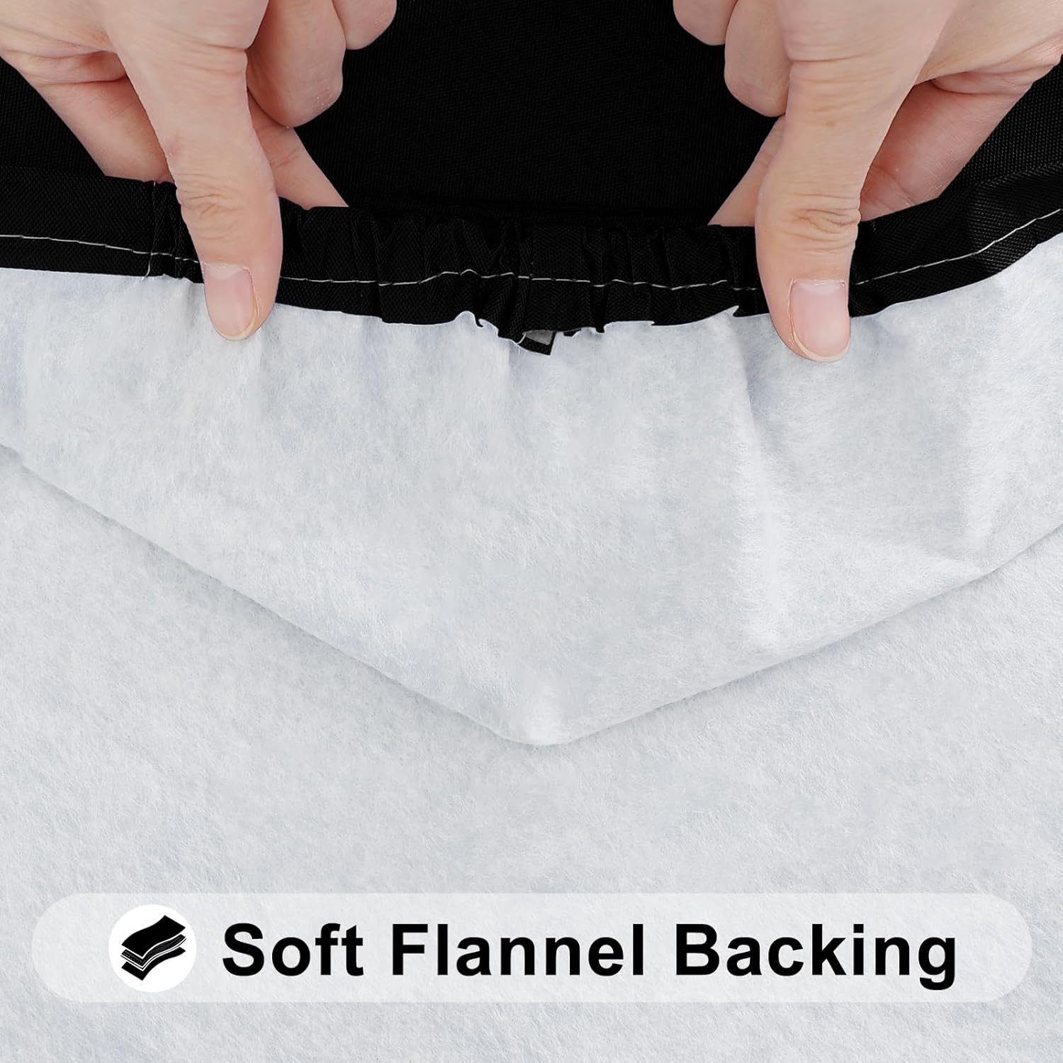 Thumbnail 4 de Smiry Rectangle Tablecloth for 6ft Folding Tables (Elastic Fitted, Flannel-Backed Vinyl, Black)