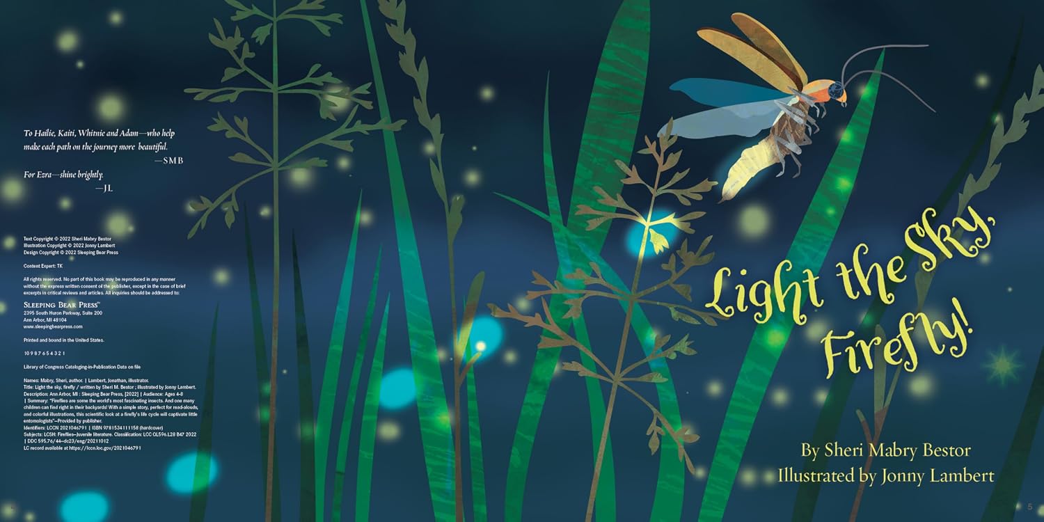 Detalle 2 de Sleeping Bear Press Light the Sky, Firefly Hardcover Children’s Book