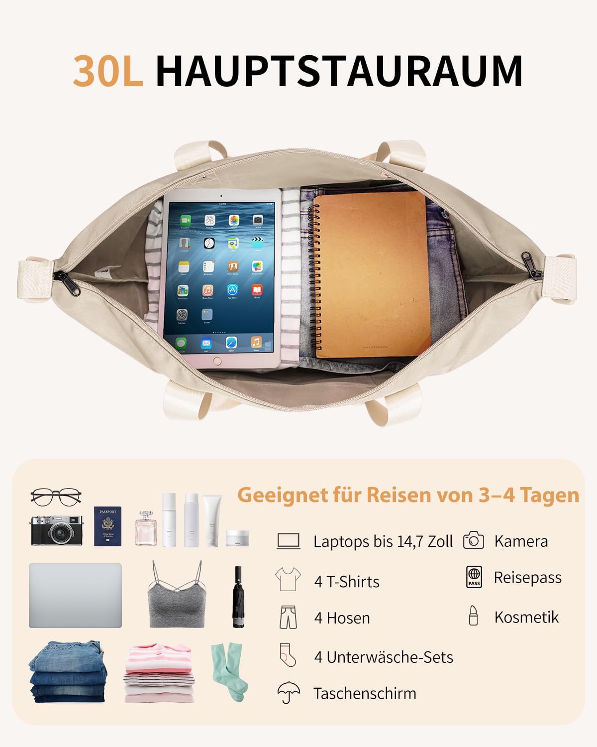 Detalle 2 de ECOHUB 30L Reisetasche Handgepäck