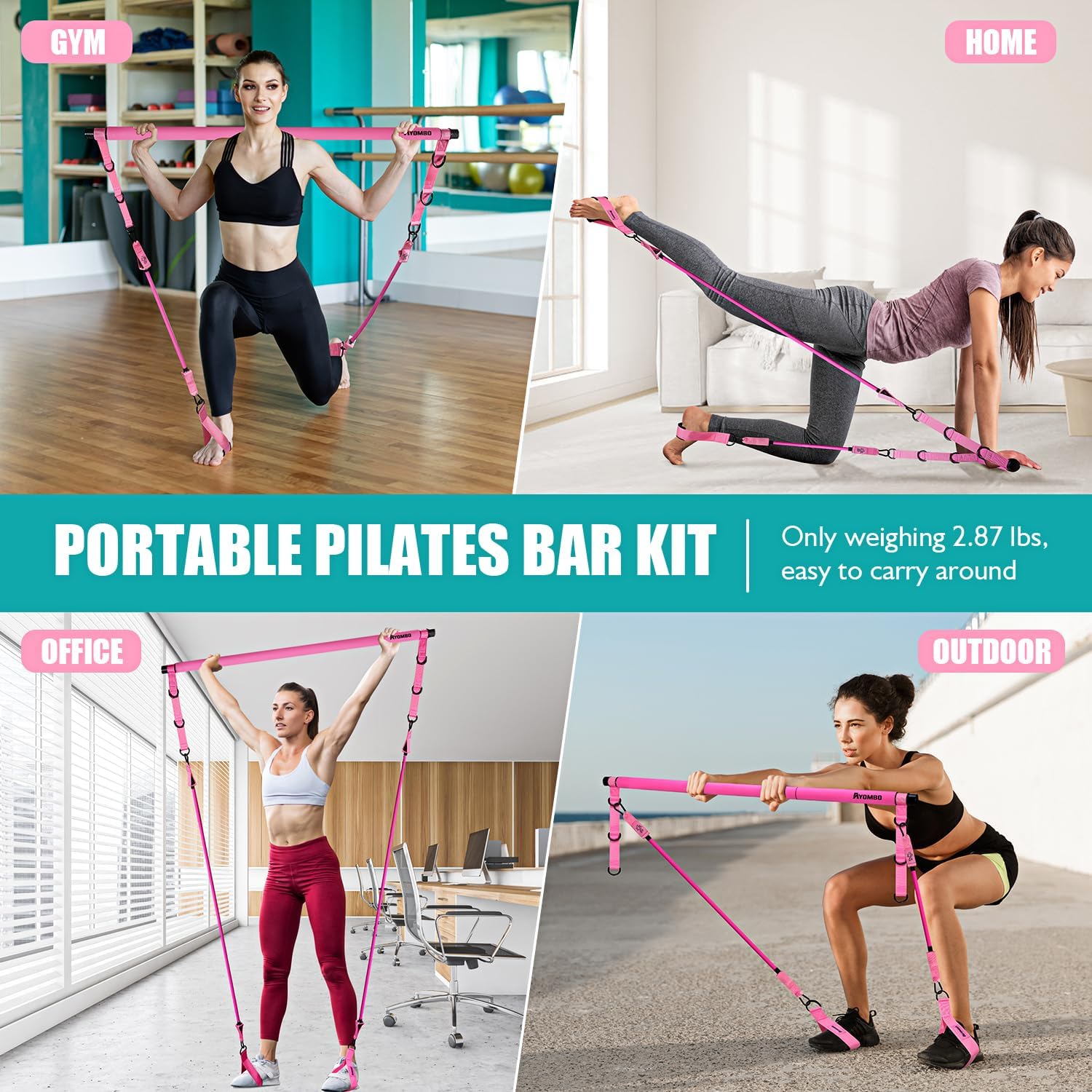Thumbnail 4 de Ayombo Pilates Bar Kit with Resistance Bands: Portable Full-Body Home Workout