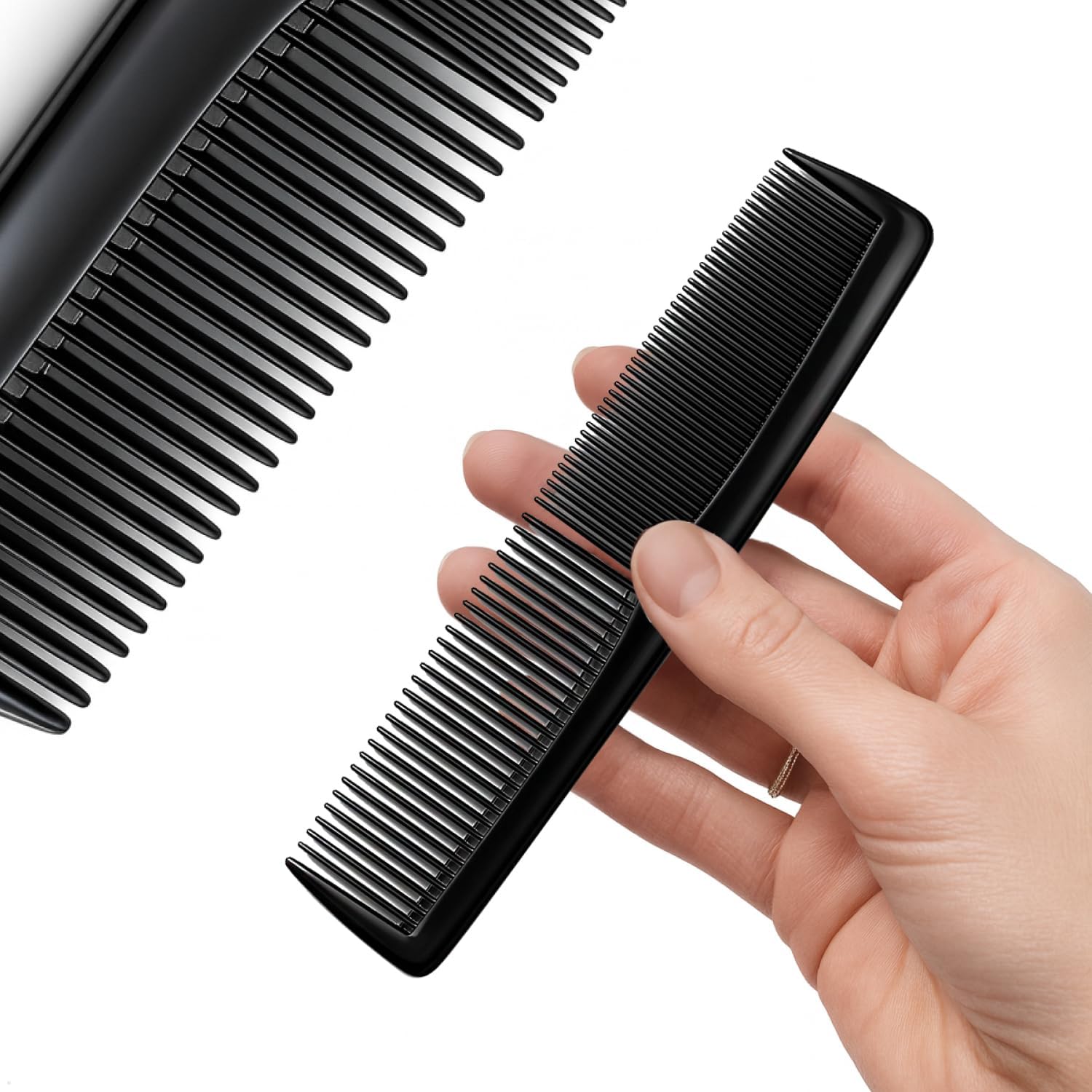 Detalle de com-four® 10x Peignes – Dents fines et larges, set de poche pratique et robuste