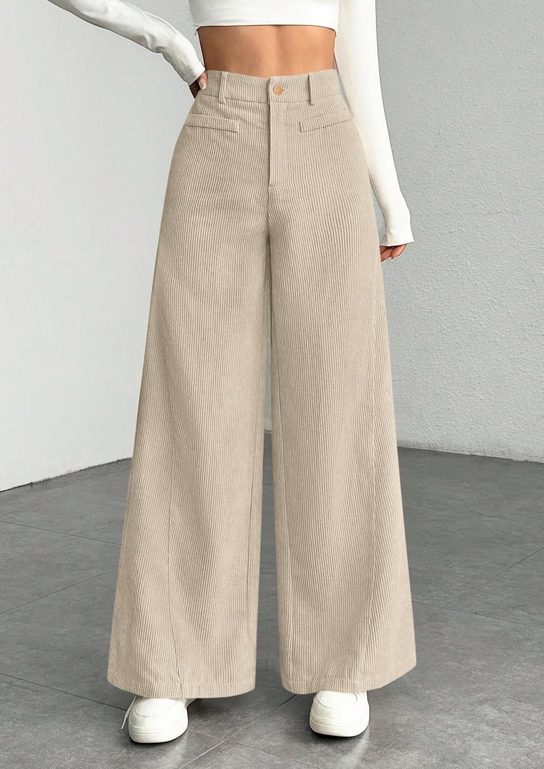 Detalle de PRETTYGARDEN Women's Corduroy Pants, 100% Polyester