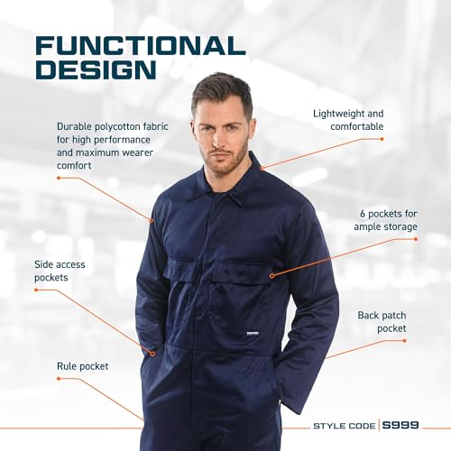 Detalle de Portwest S999 Classic Work Coverall Polycotton Elasticated Waist