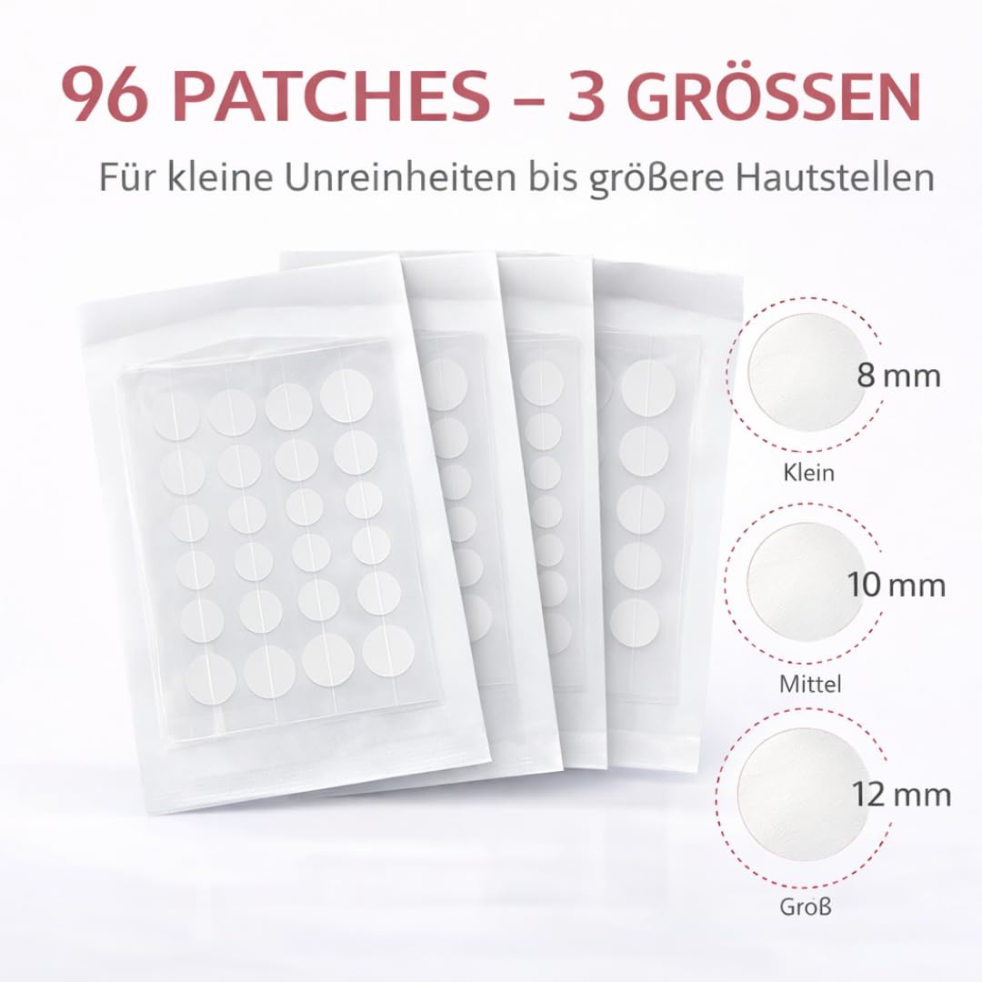 Detalle de VELVET YOUTH Unsichtbare Pickel-Patches „Hydrokolloid“ – 96 Hydrokolloid Pflaster in 3 Größen