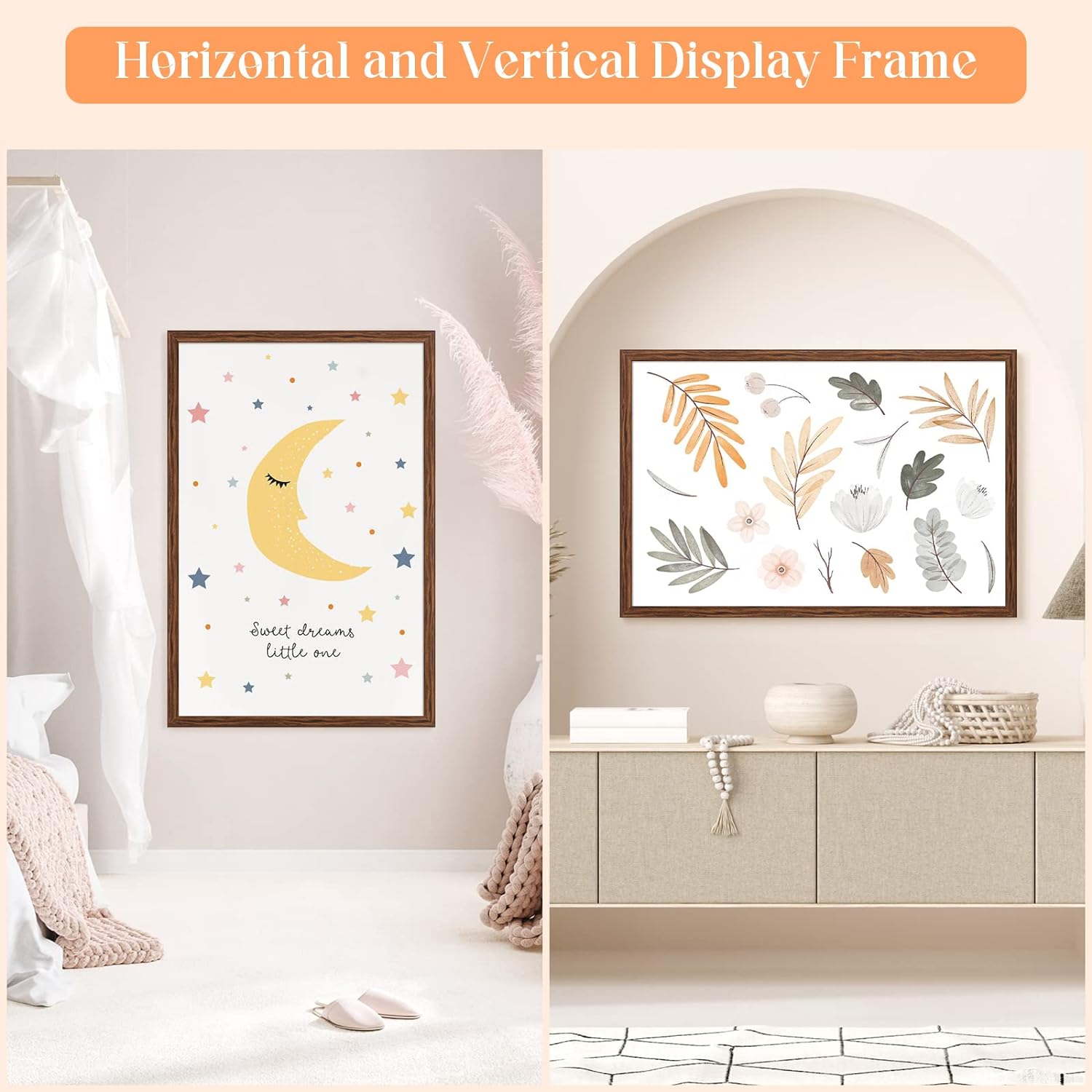 Thumbnail 1 de 20x30 Solid Wood Frame in Rustic Brown – Versatile 20x30/30x20 Gallery Frame