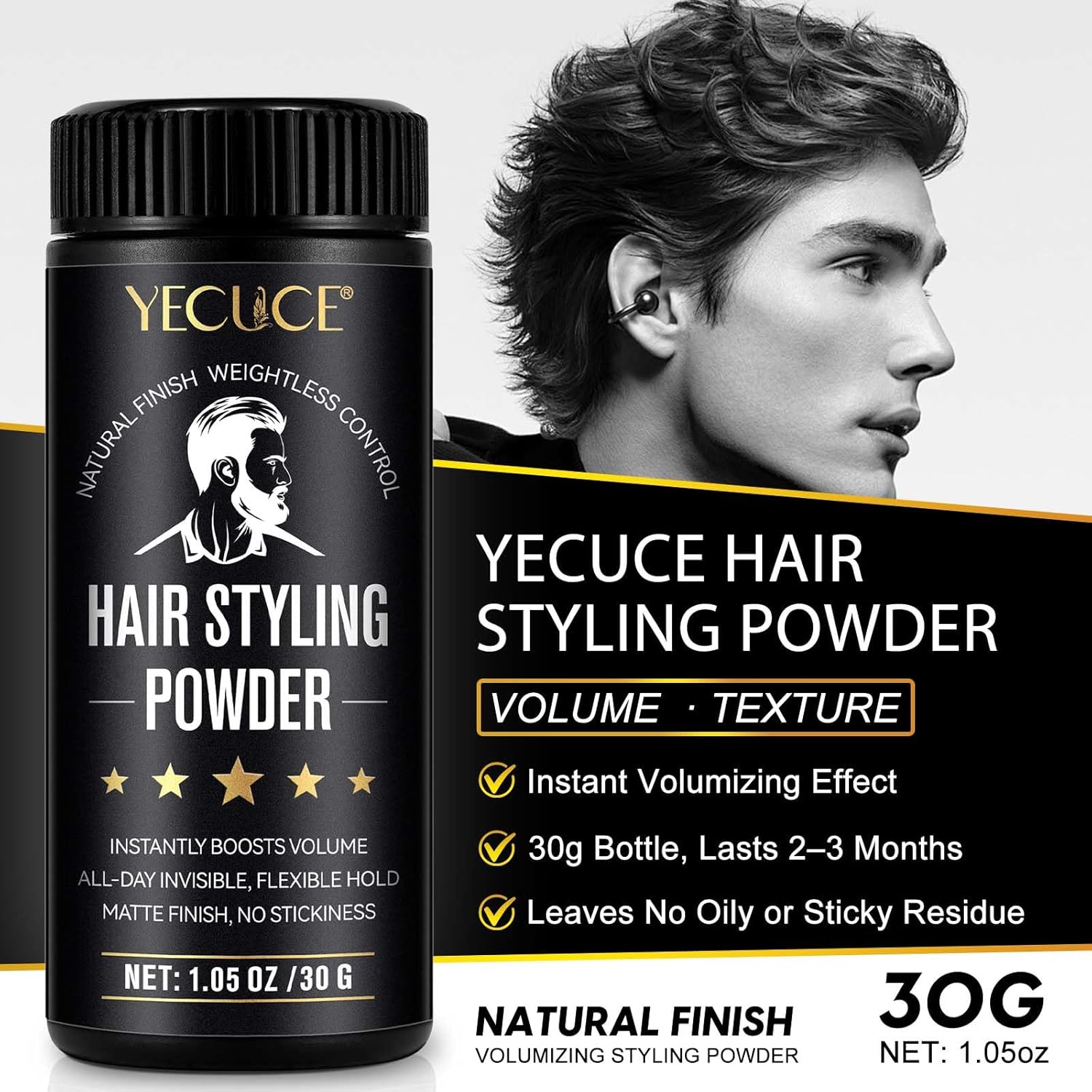Detalle de Volume Powder per capelli di uomini e donne Hair Line Powder As 30 g – polvere texturizzante per attaccatura e diradamento