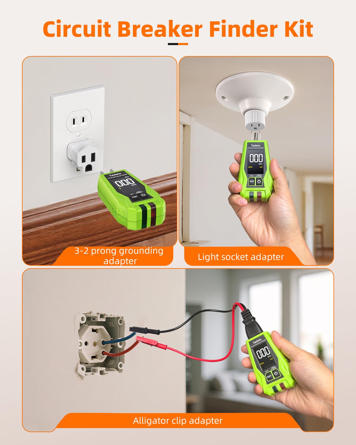 Thumbnail 5 de Tadeto Circuit Breaker Finder Tool with Outlet Tester 🔌