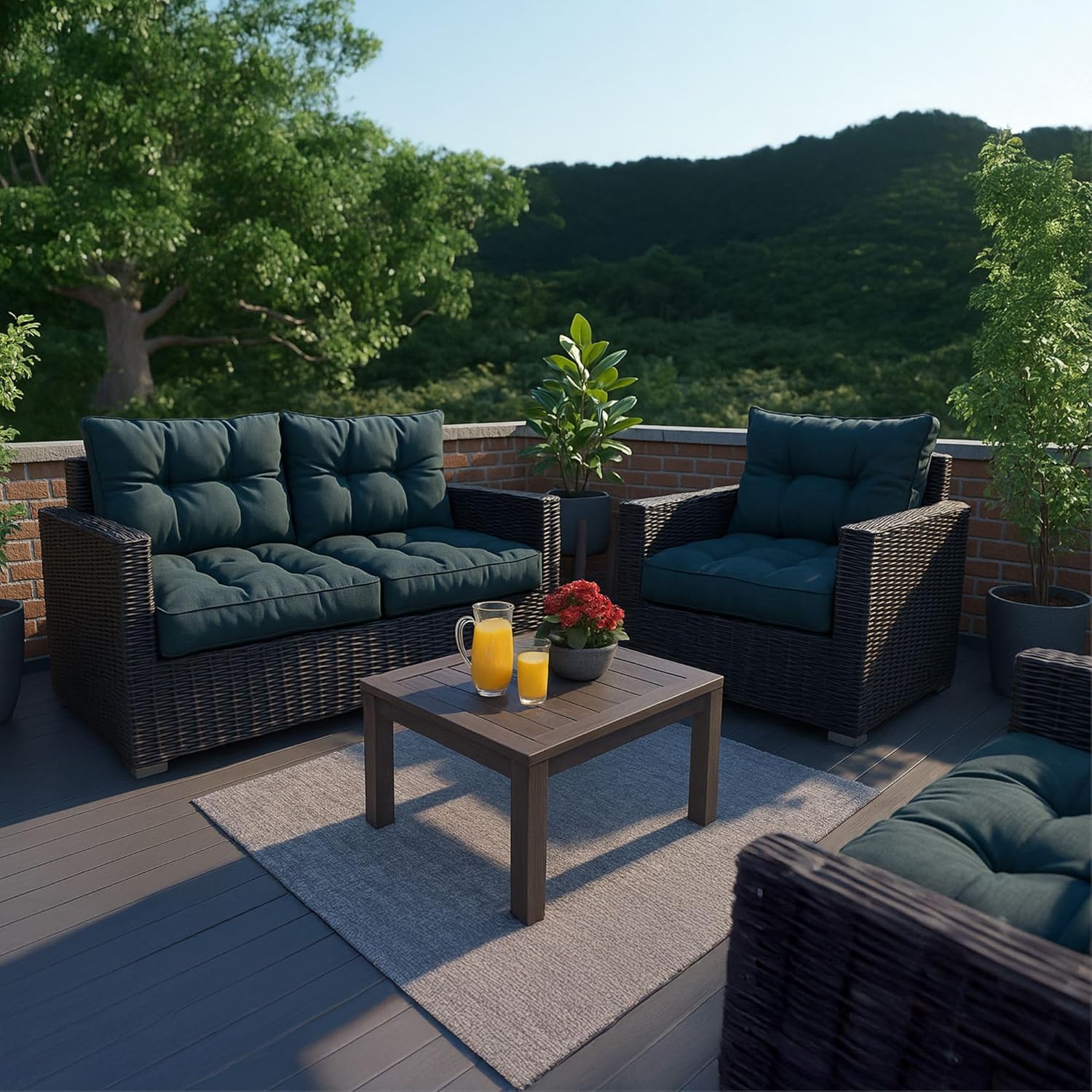 Thumbnail 5 de Amazinggirl Cuscino Lounge Arredo Giardino schienale 40x70 cm – Schienale Rattan, marrone