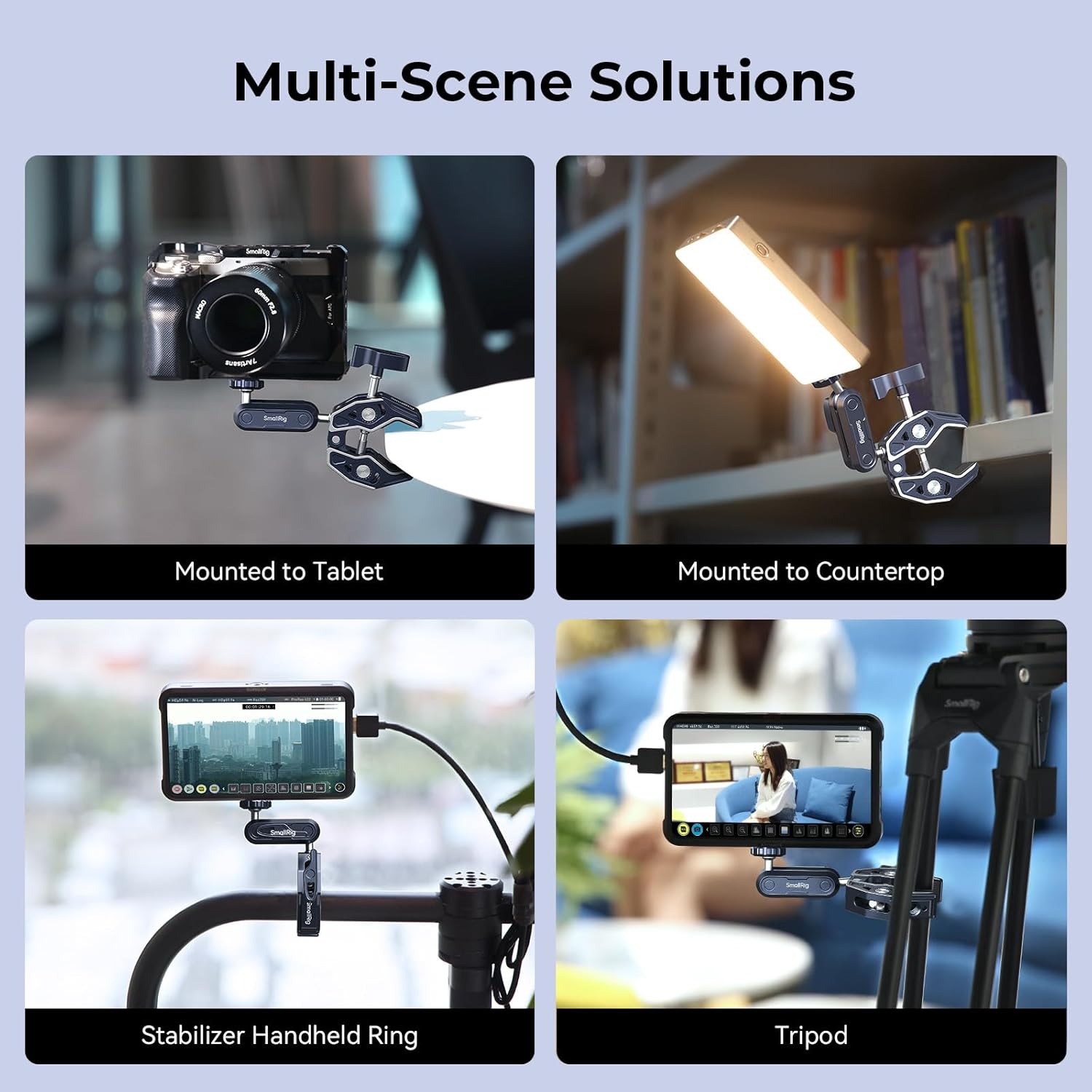 Thumbnail 2 de SMALLRIG Camera Mount Clamp 2-Pack with Ballhead Magic Arm and GoPro Adapter (5529)