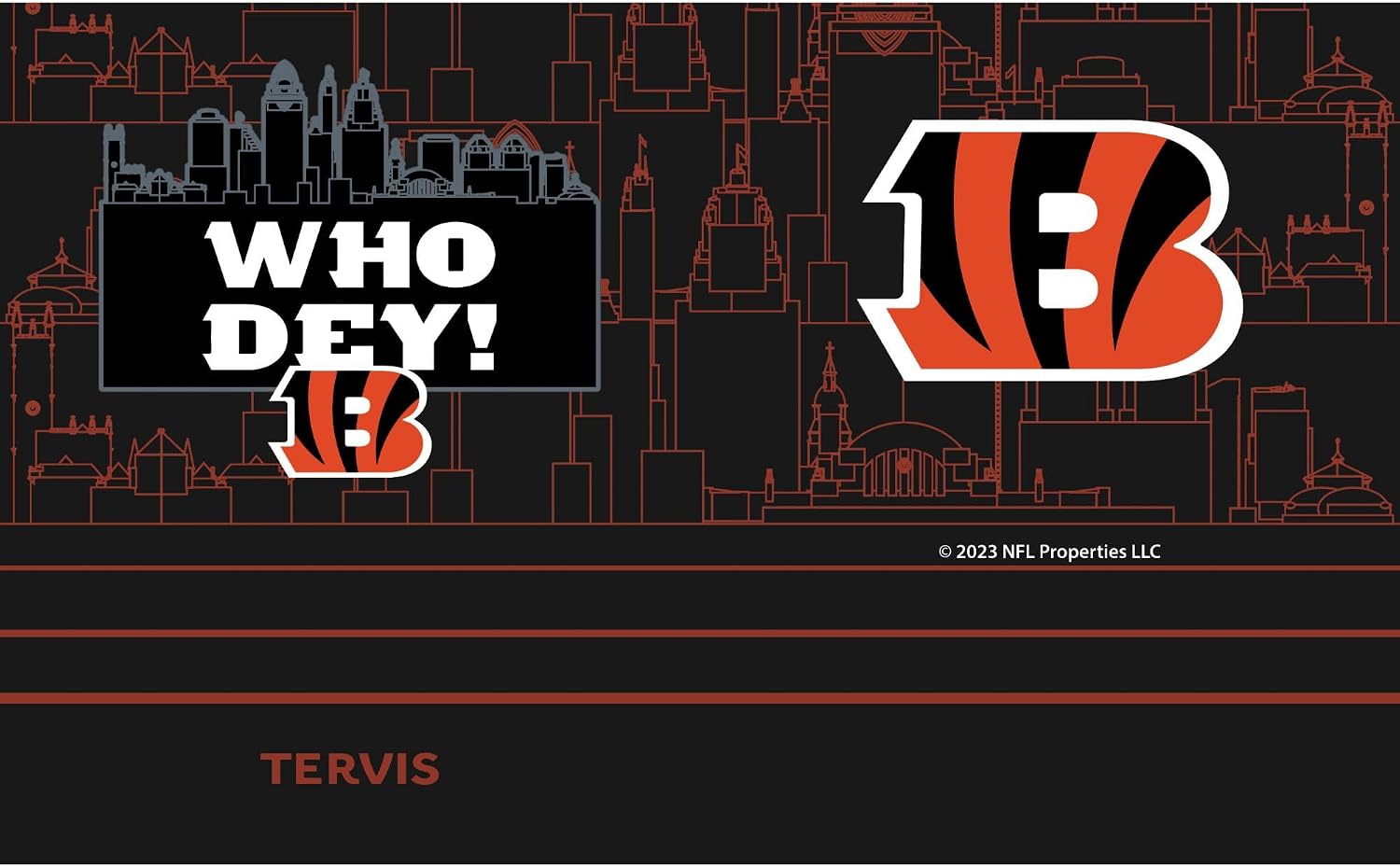 Detalle de Tervis Traveler NFL Cincinnati Bengals “Who Dey!” Triple Insulated 20oz Stainless Steel Tumbler