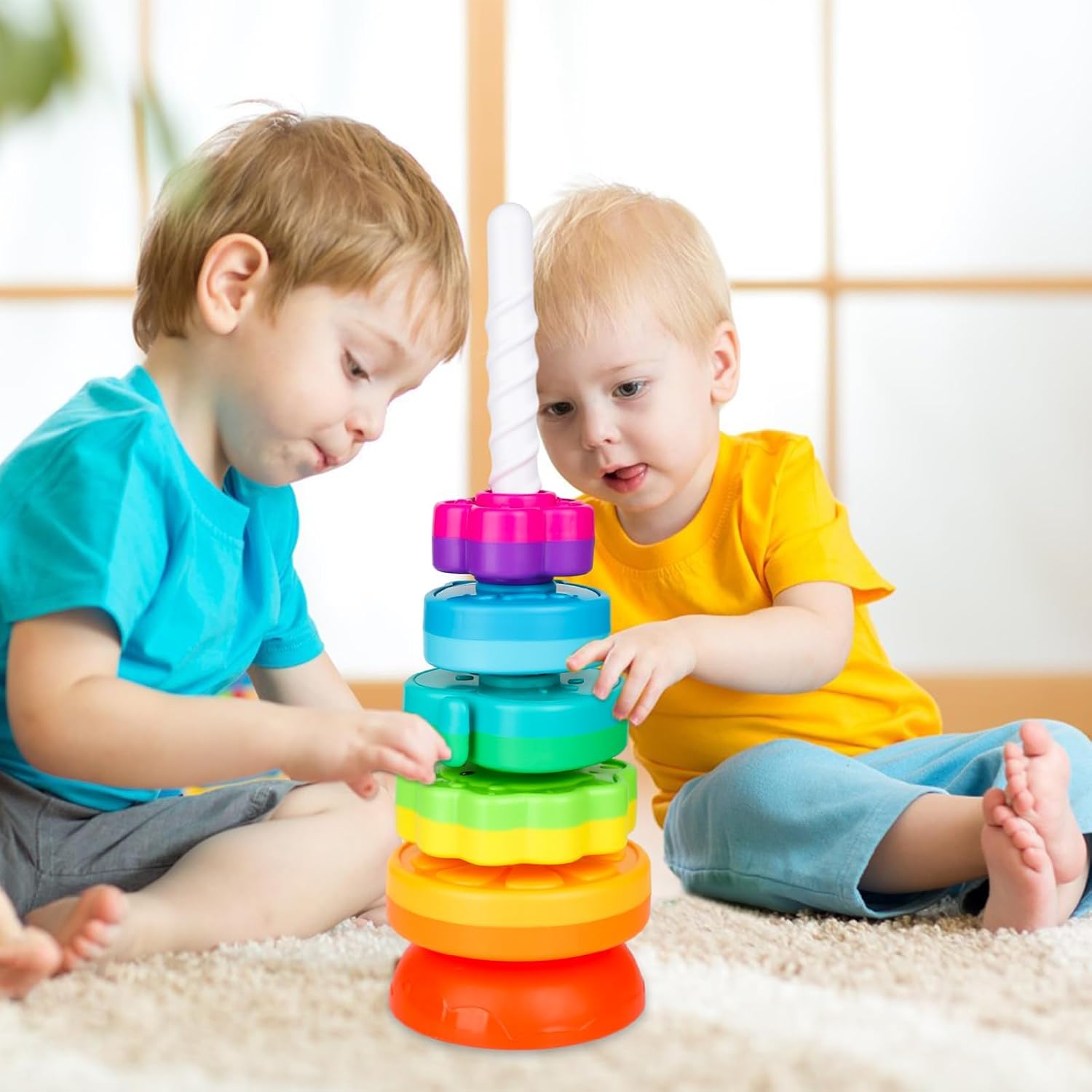 Thumbnail 6 de Kasebro stacking and spinning toy with 5 discs