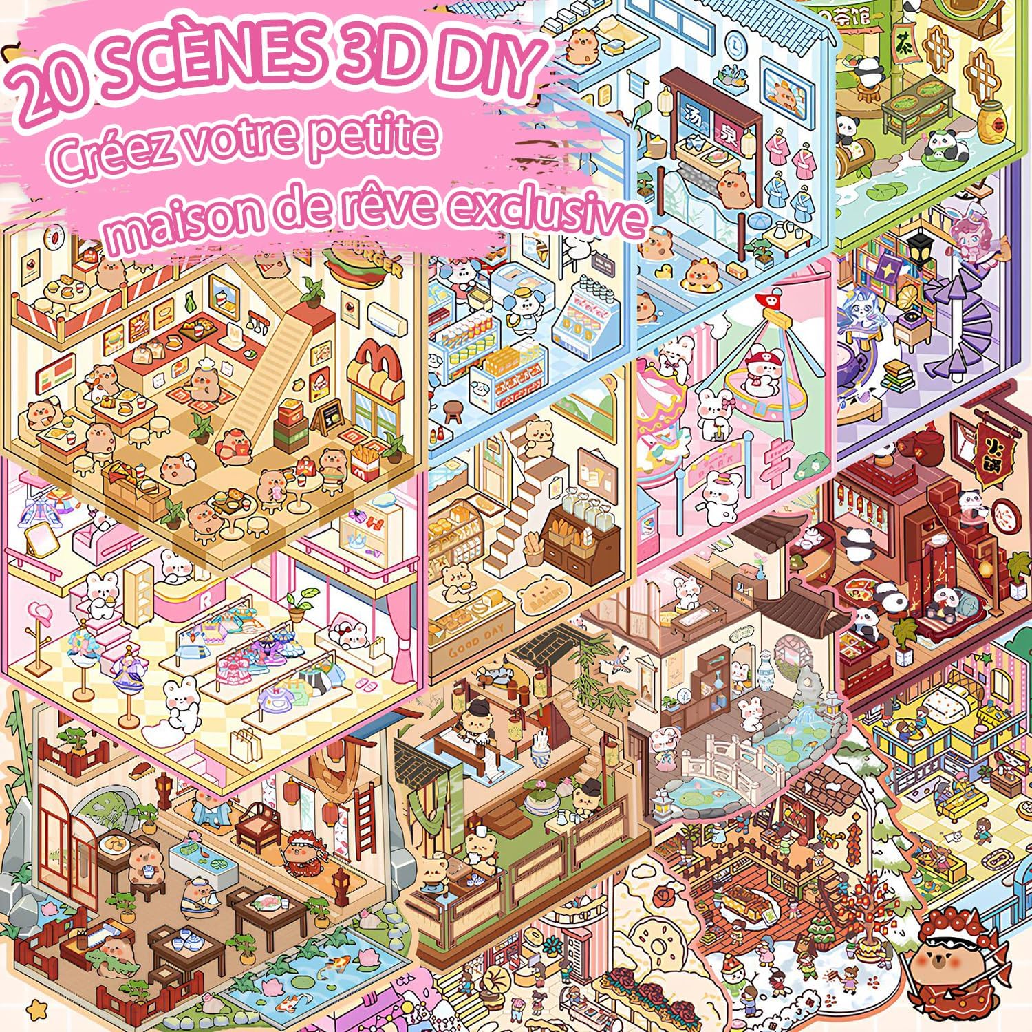 Thumbnail 5 de Libro 20 sets pegatinas 3D escenas, 30 pegatinas