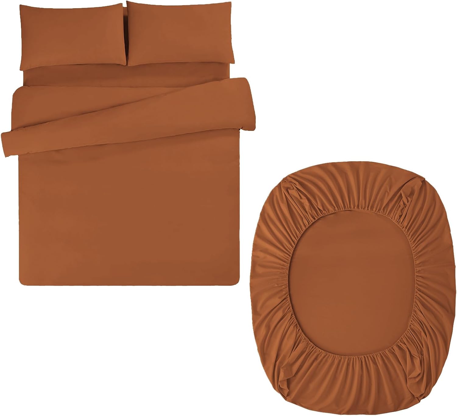 Detalle de Aisbo Double Duvet Set with Sheet Burnt Orange