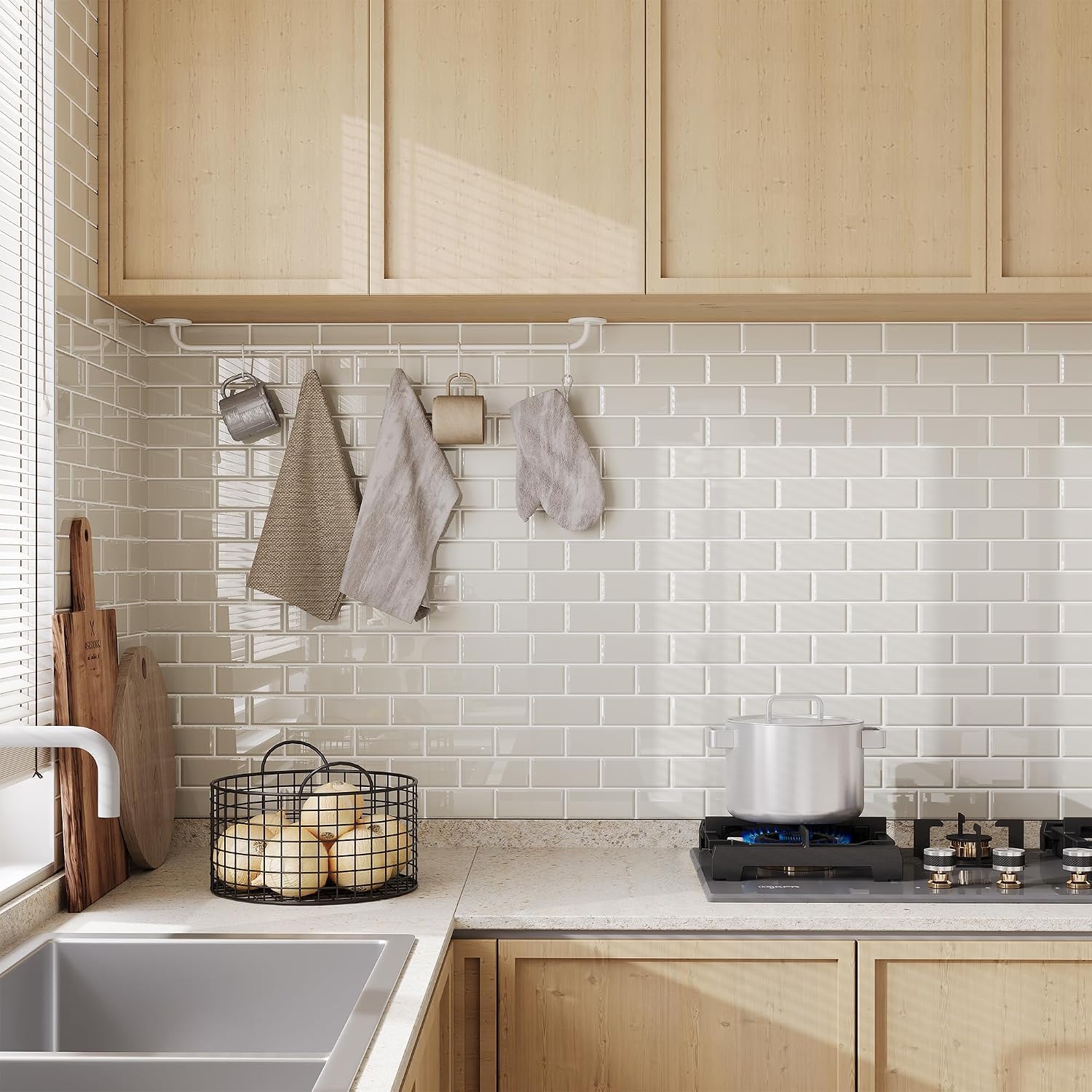 Detalle de Yoillione Upgrade Thicker Peel and Stick Tiles 12x12 10 Sheets