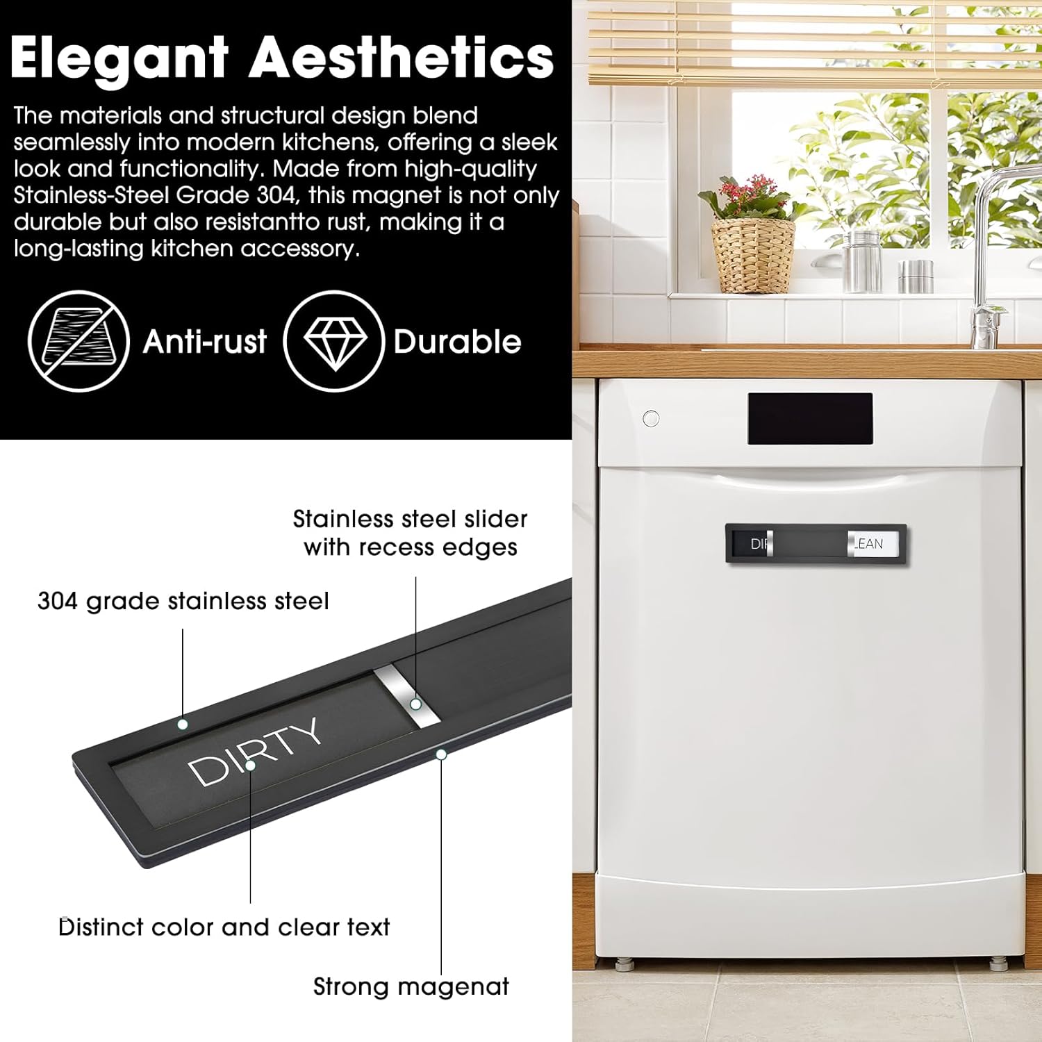 Thumbnail 4 de HYF DESIGN Dishwasher Clean/Dirty Magnet 304