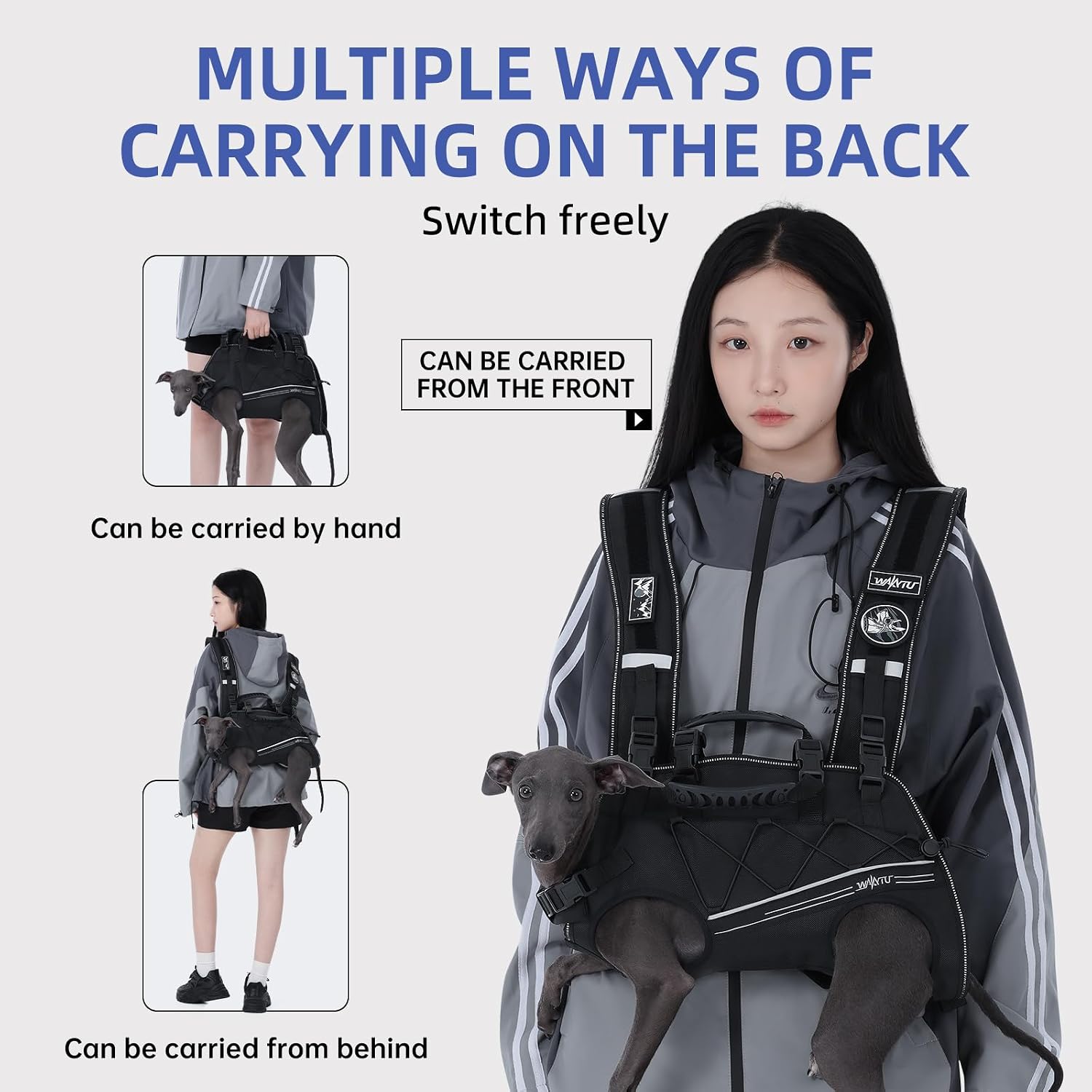 Detalle 2 de Wakytu Rucksack-Tragetasche für kleine Hunde 4–8 kg