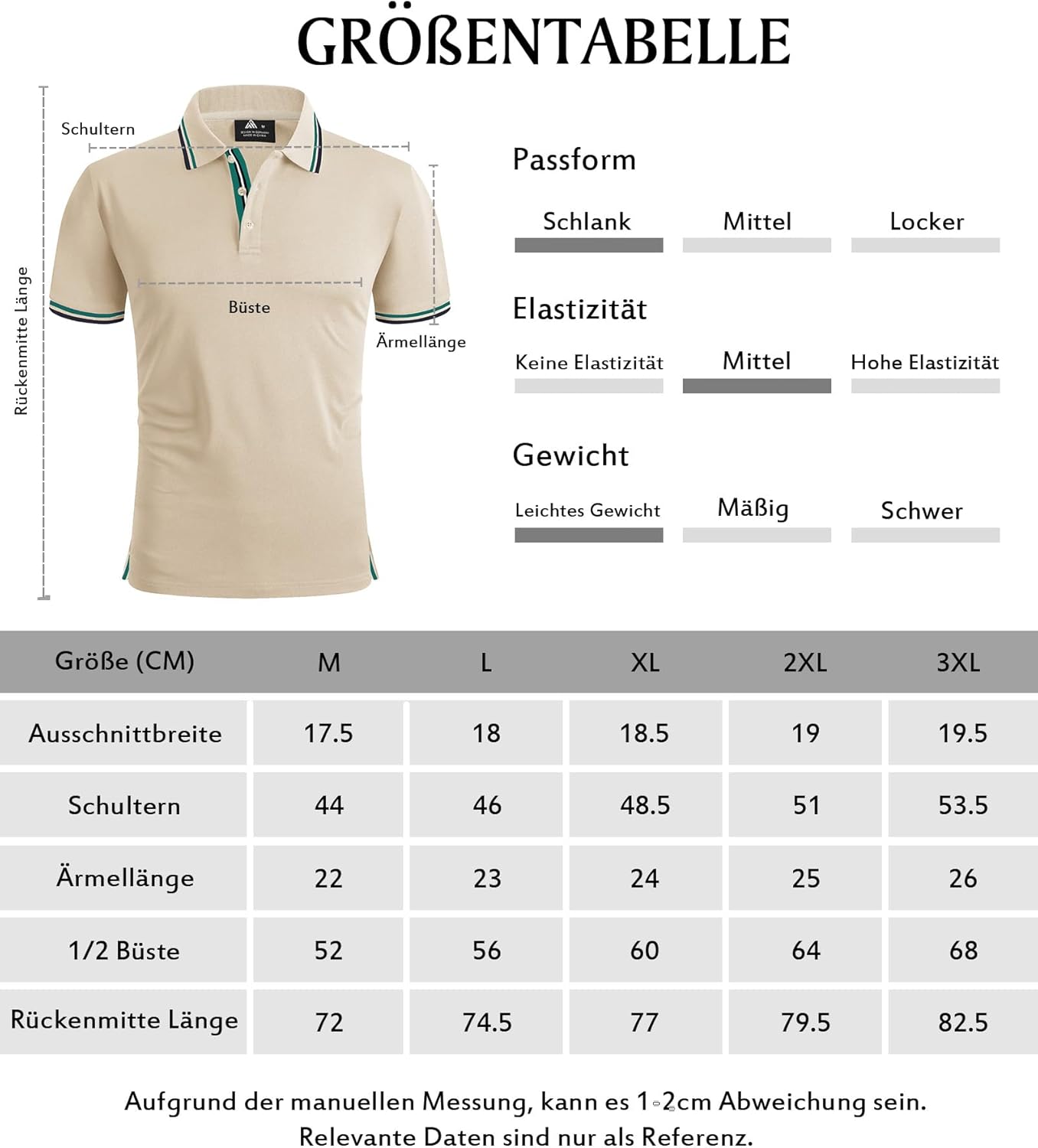 Thumbnail 4 de SwissWell Polo Uomo a Manica Corta ad Asciugatura Rapida Traspirante (95% Poliestere + 5% Elastan) per Golf e Tennis