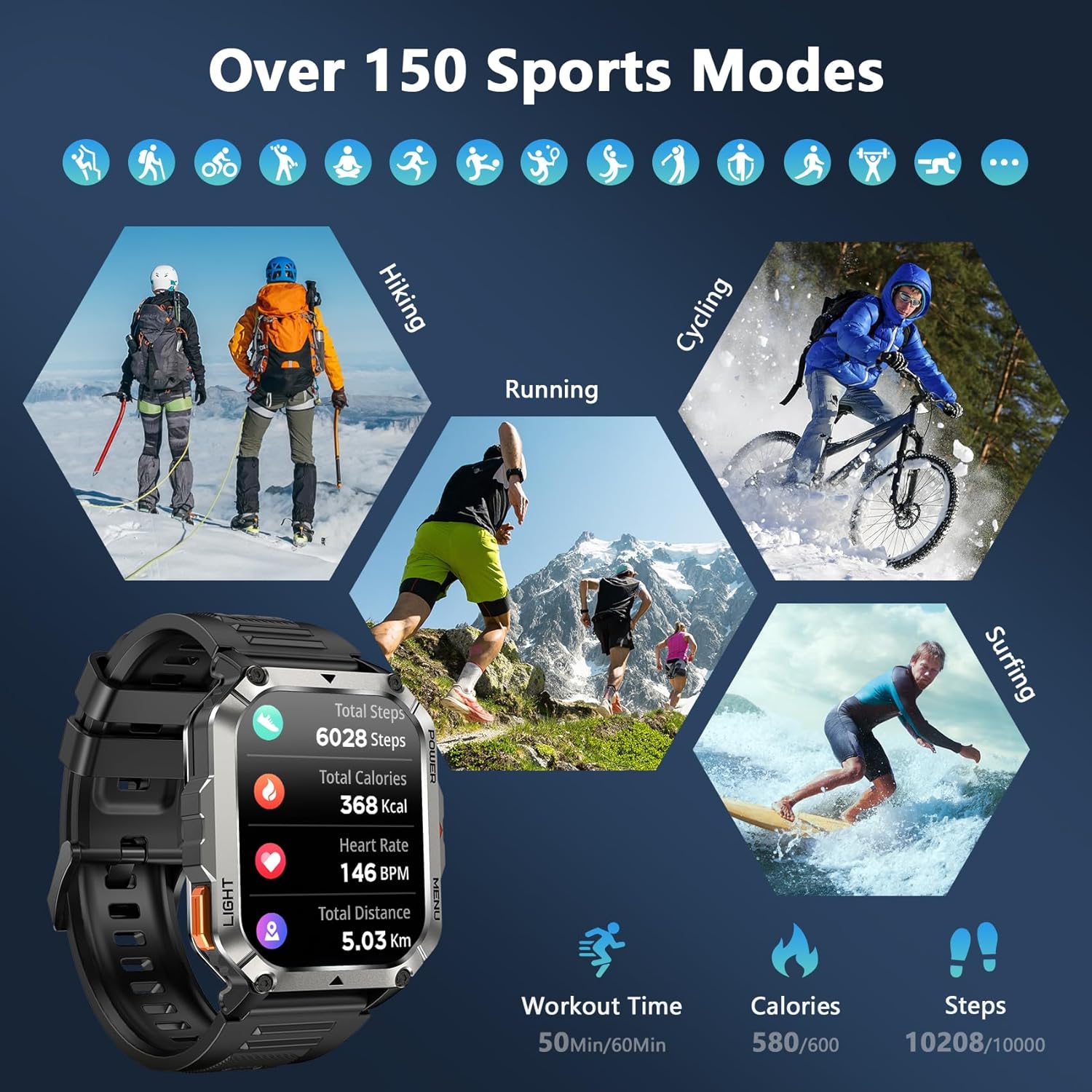 Thumbnail 5 de Blackview Military Smart Watch 100-day battery