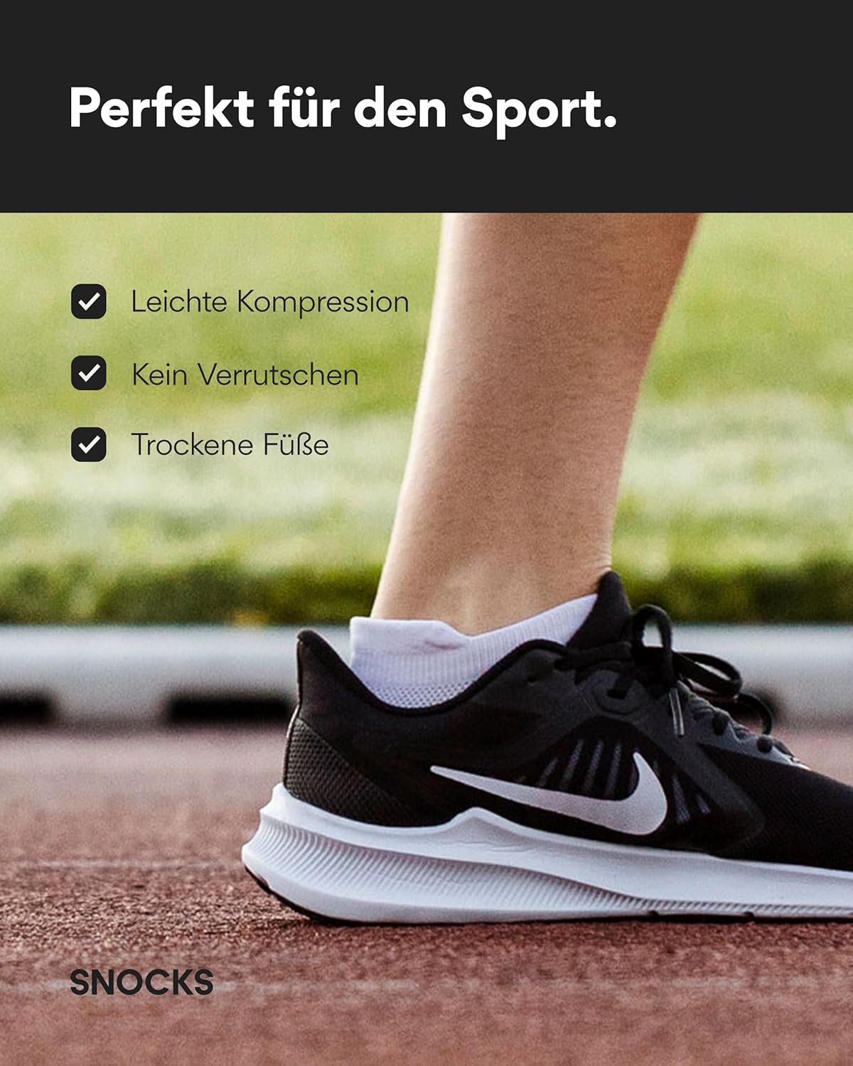 Detalle de Snocks kurze Laufsocken Herren & Damen – 4 Paar, Gr. 35–50 | rutschfest, atmungsaktiv, blasenfrei