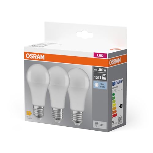 Detalle 2 de OSRAM LED Base Classic A Lampada E27 non dimmerabile 13 W - Sostituisce 100 W, opaca, 4000 K (confezione da 3)