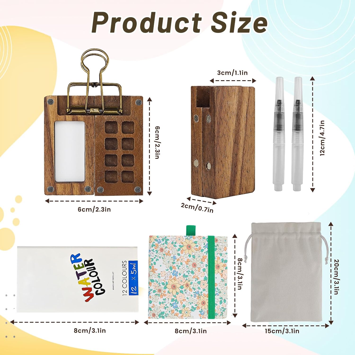 Detalle 2 de Portable Watercolour Palette 8 grids, 7-piece set