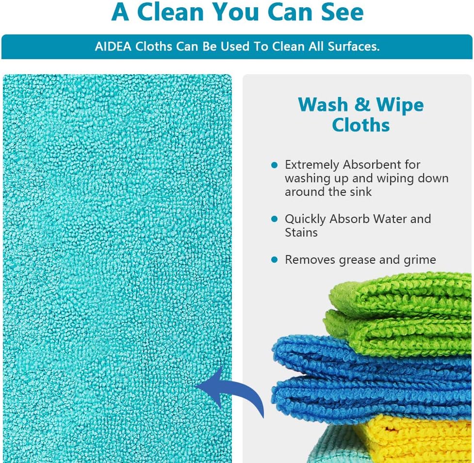 Detalle 2 de AIDEA Lot de 24 chiffons microfibre 30 x 30 cm