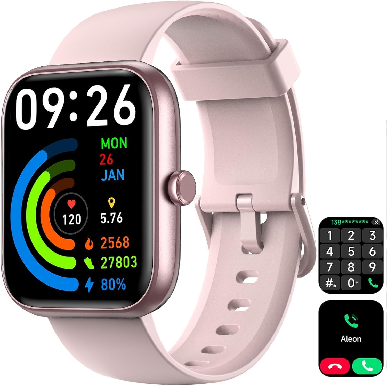Detalle de VRPEFIT IDW25 Smart Watch with Alexa, Bluetooth Calling and 100+ Sport Modes