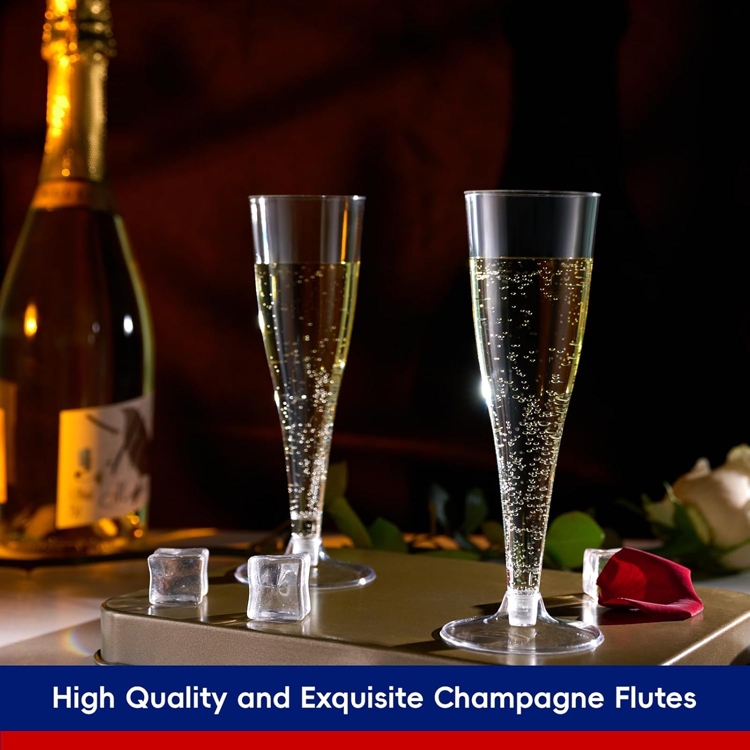 Thumbnail 2 de JOLLY CHEF 100 Pack Plastic Champagne Flutes with 4.5 oz Capacity