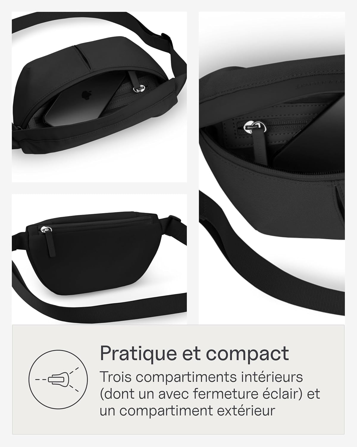 Thumbnail 3 de Kapten & Son Sveg Sac Banane All Black 1 L – Sacoche banane minimaliste et fonctionnel