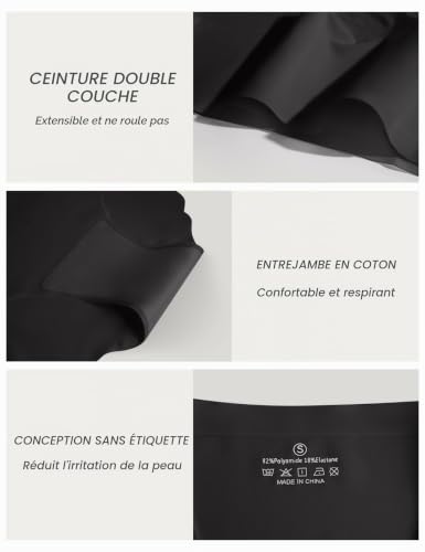 Detalle de Memouniva culottes femme sans couture, lot de 6, bords festonnés